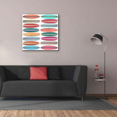 Image of 'Surfboard Pattern' by Edward M. Fielding, Giclee Canvas Wall Art,37x37