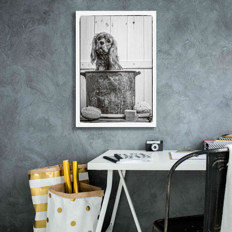 Image of 'Vintage Puppy Bath' by Edward M. Fielding, Giclee Canvas Wall Art,18x26