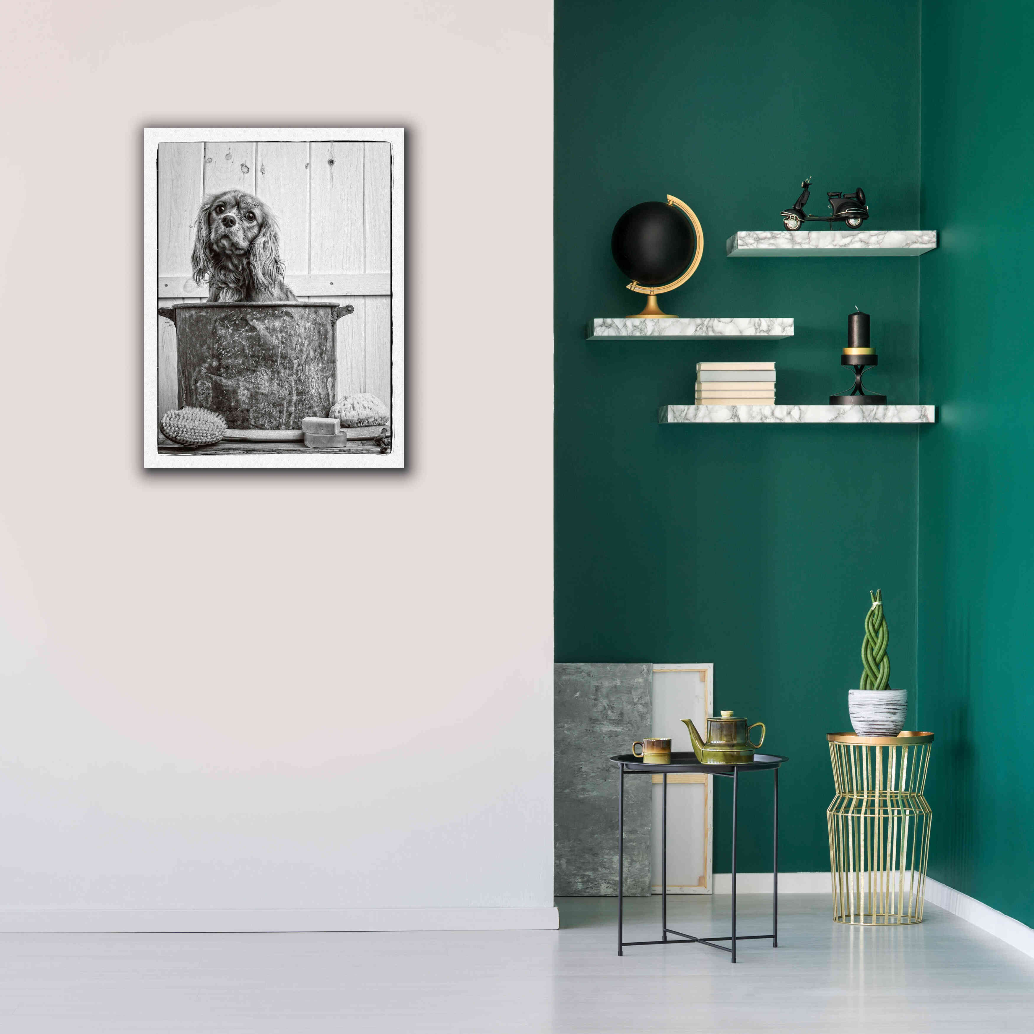 'Vintage Puppy Bath' by Edward M. Fielding, Giclee Canvas Wall Art,26x34