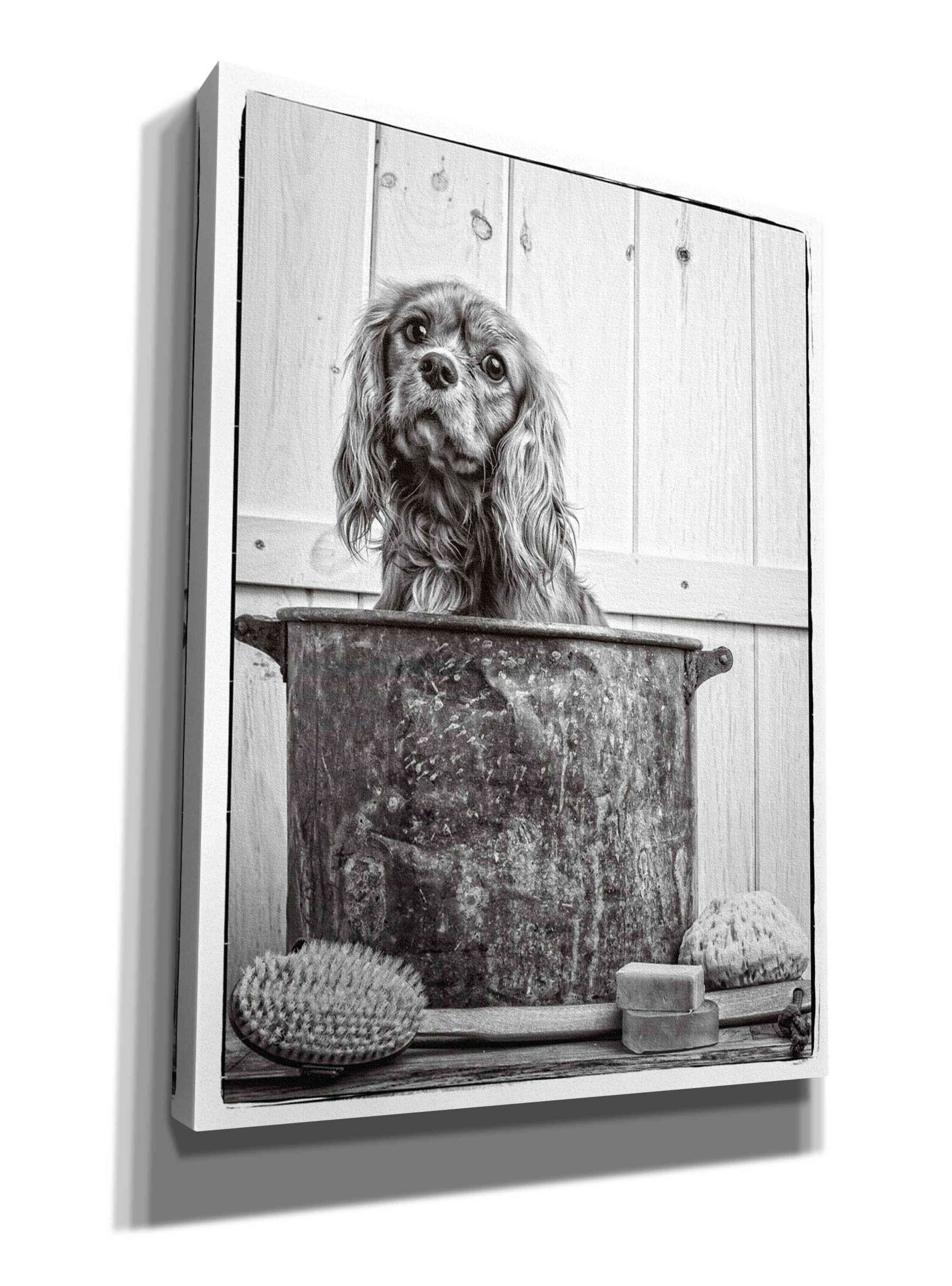 'Vintage Puppy Bath' by Edward M. Fielding, Giclee Canvas Wall Art