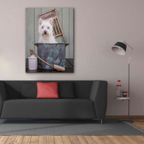 Image of 'Washing the Dog' by Edward M. Fielding, Giclee Canvas Wall Art,40x54