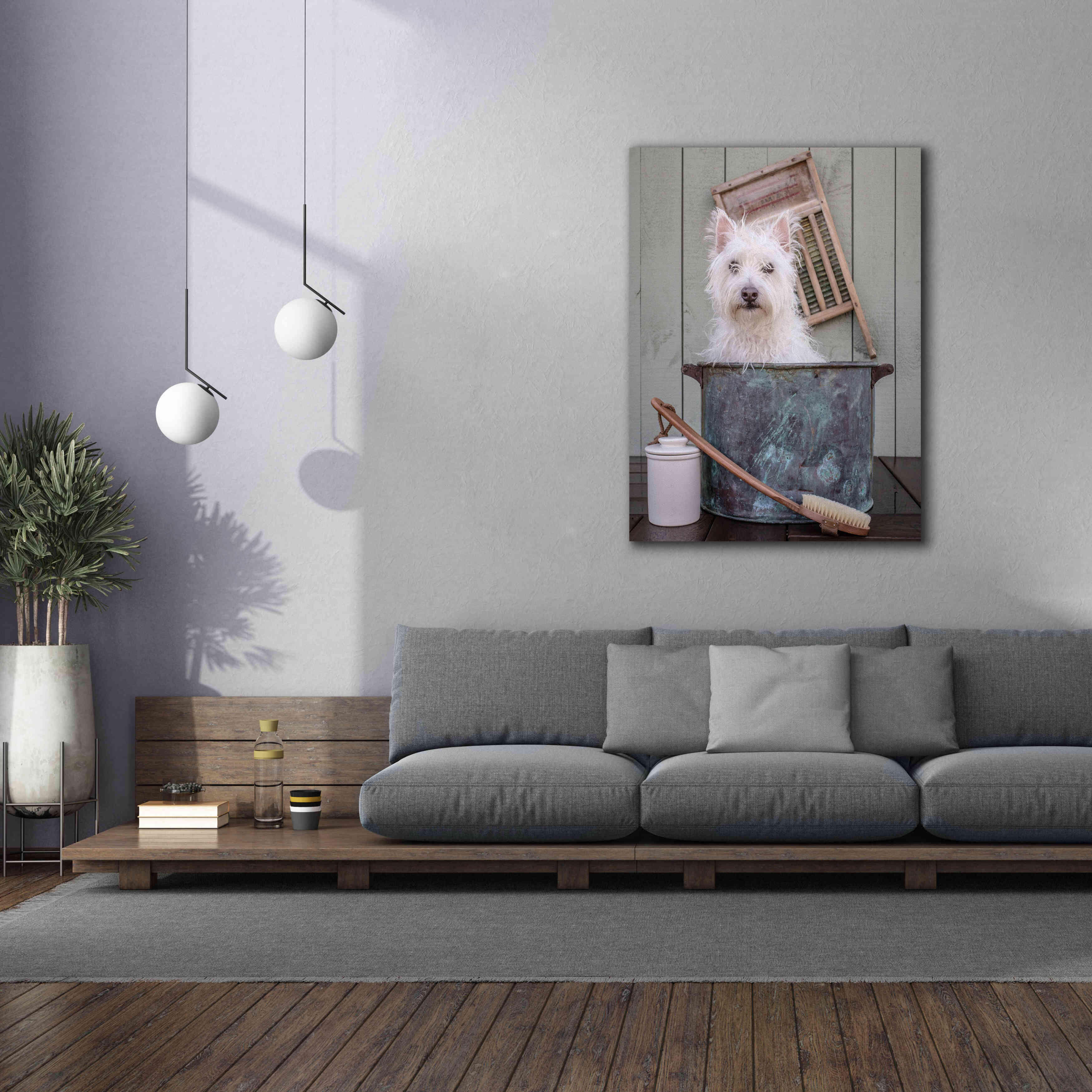 'Washing the Dog' by Edward M. Fielding, Giclee Canvas Wall Art,40x54
