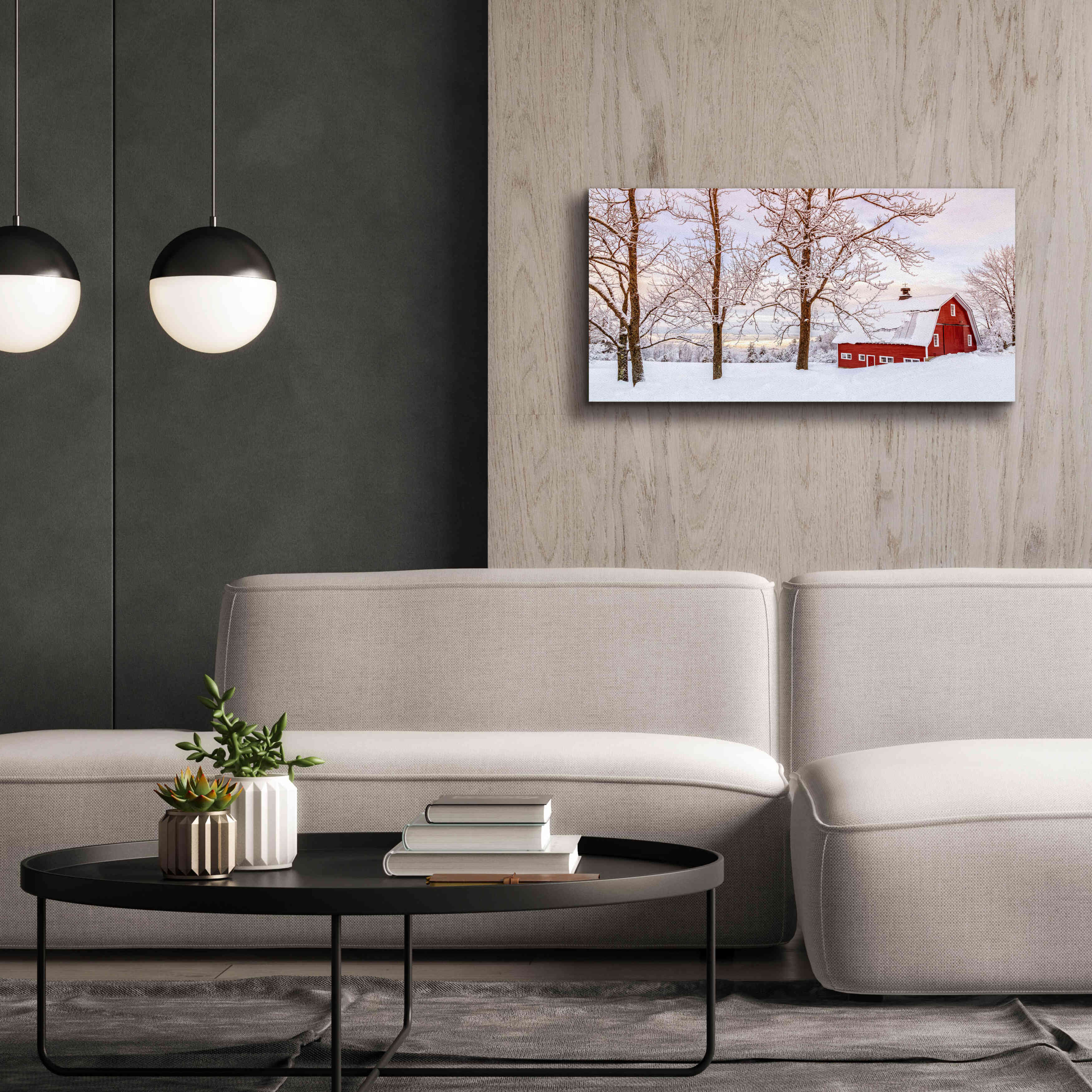 'Winter Arrives' by Edward M. Fielding, Giclee Canvas Wall Art,40x20