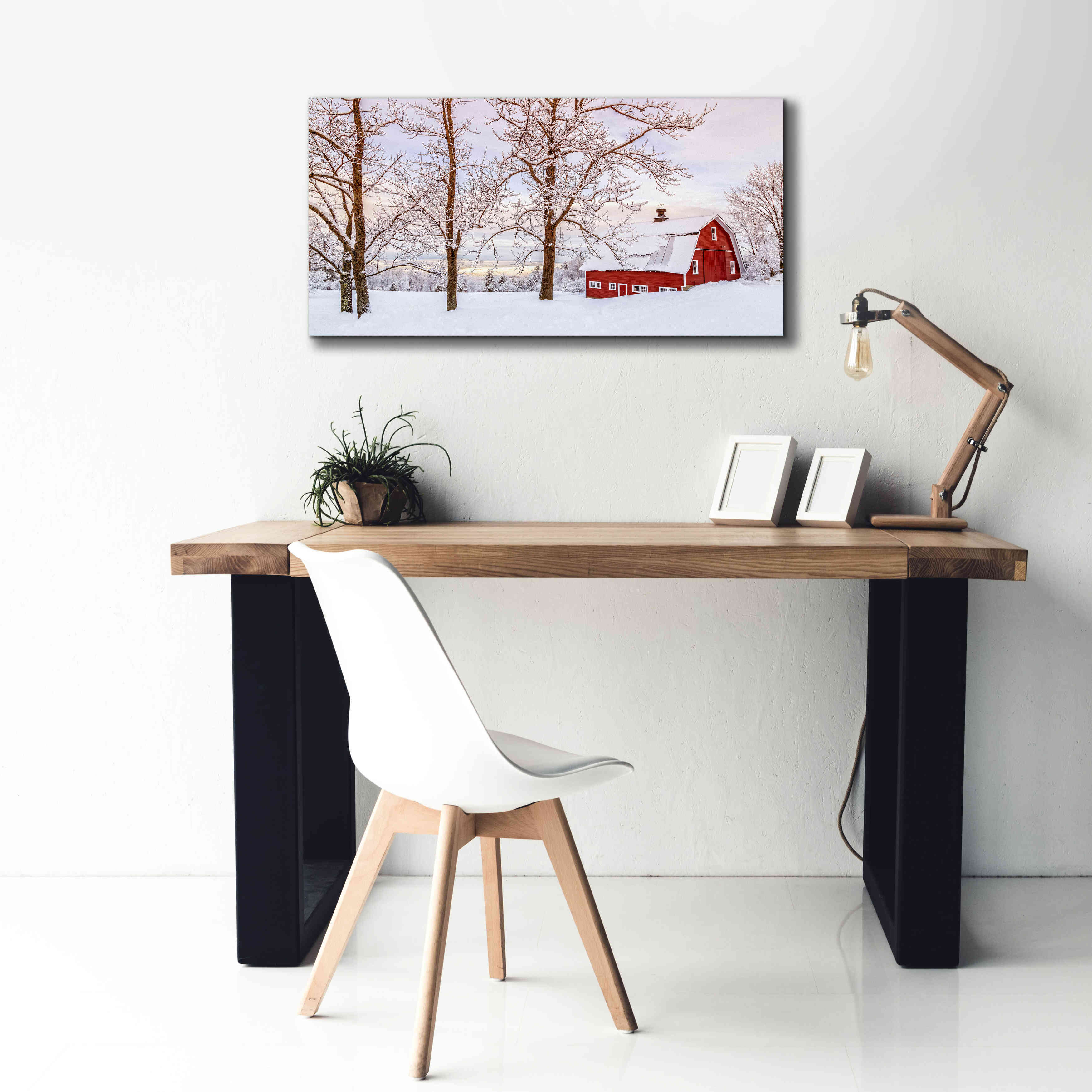 'Winter Arrives' by Edward M. Fielding, Giclee Canvas Wall Art,40x20