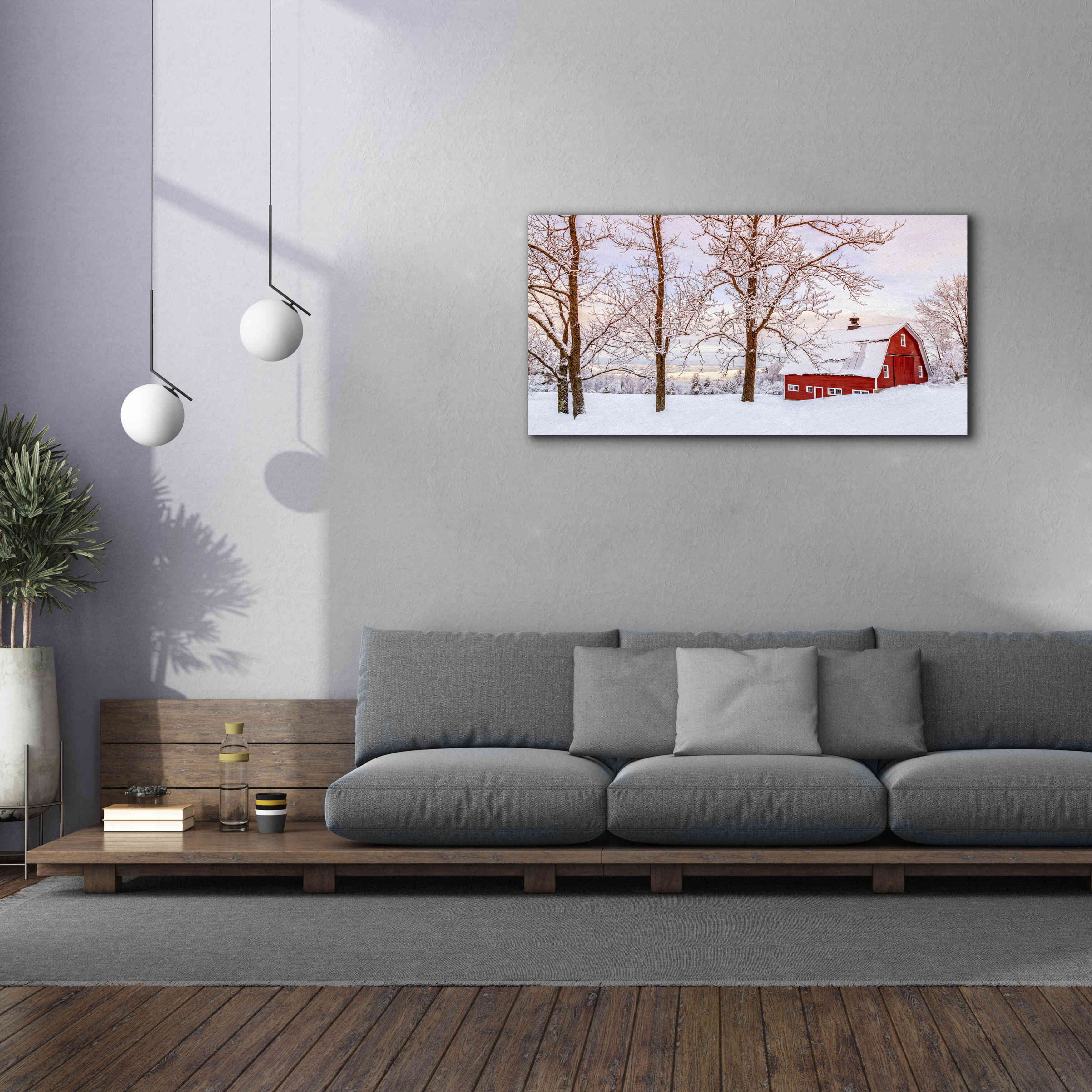 'Winter Arrives' by Edward M. Fielding, Giclee Canvas Wall Art,60x30