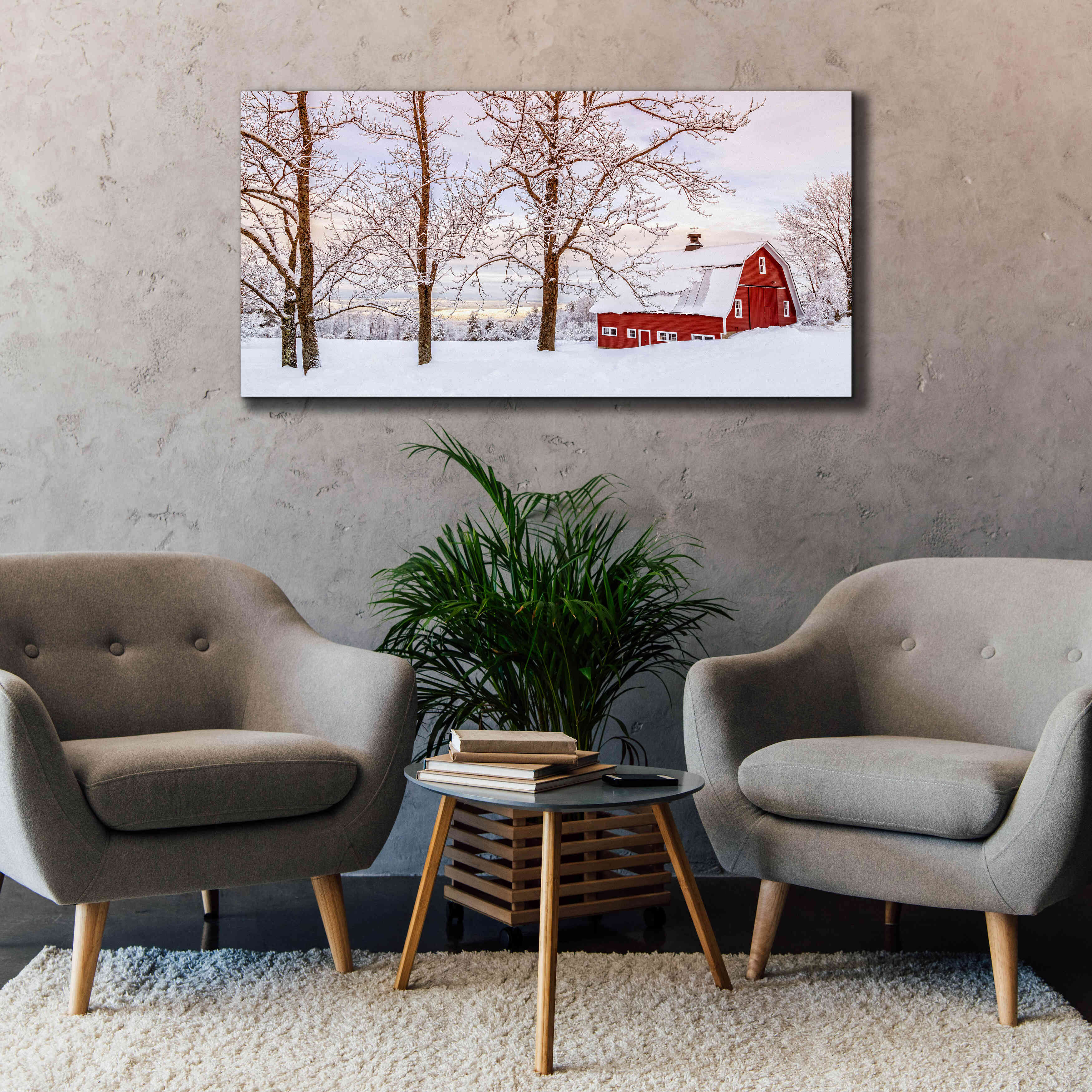 'Winter Arrives' by Edward M. Fielding, Giclee Canvas Wall Art,60x30