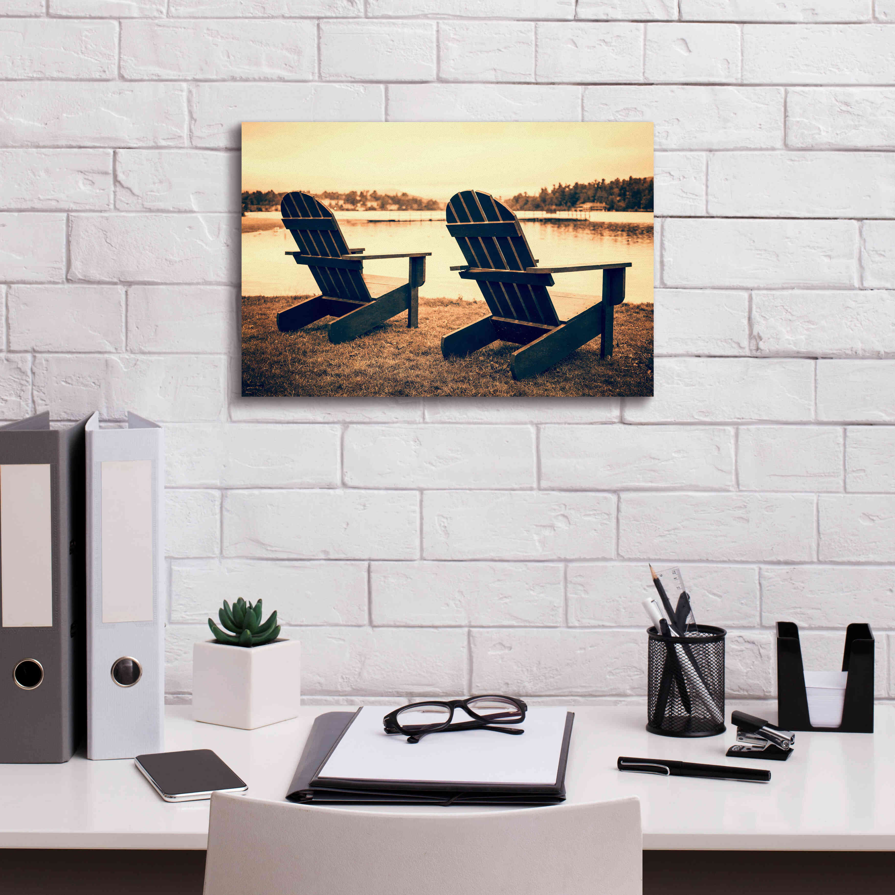 'At the Lakes' by Edward M. Fielding, Giclee Canvas Wall Art,18x12
