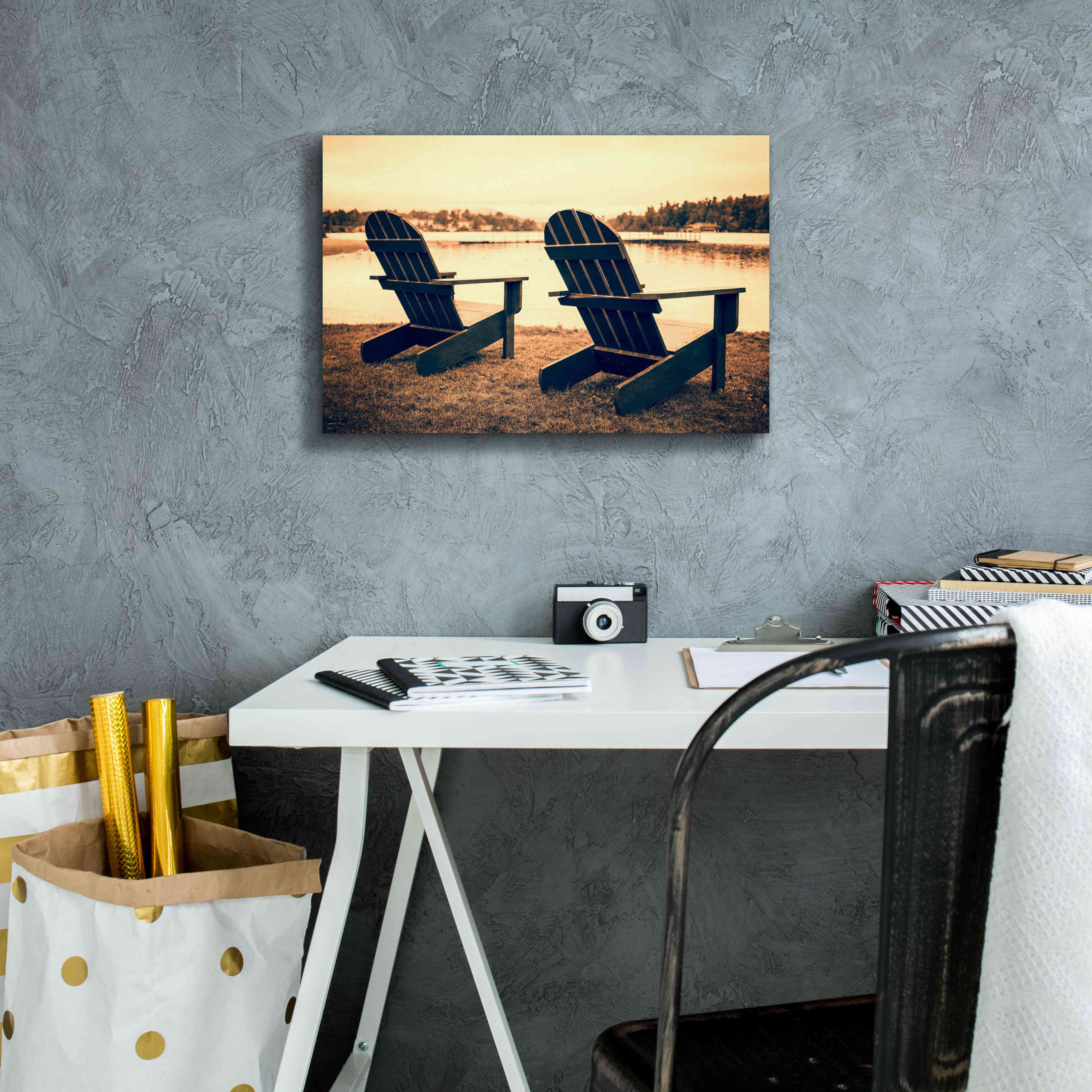 'At the Lakes' by Edward M. Fielding, Giclee Canvas Wall Art,18x12