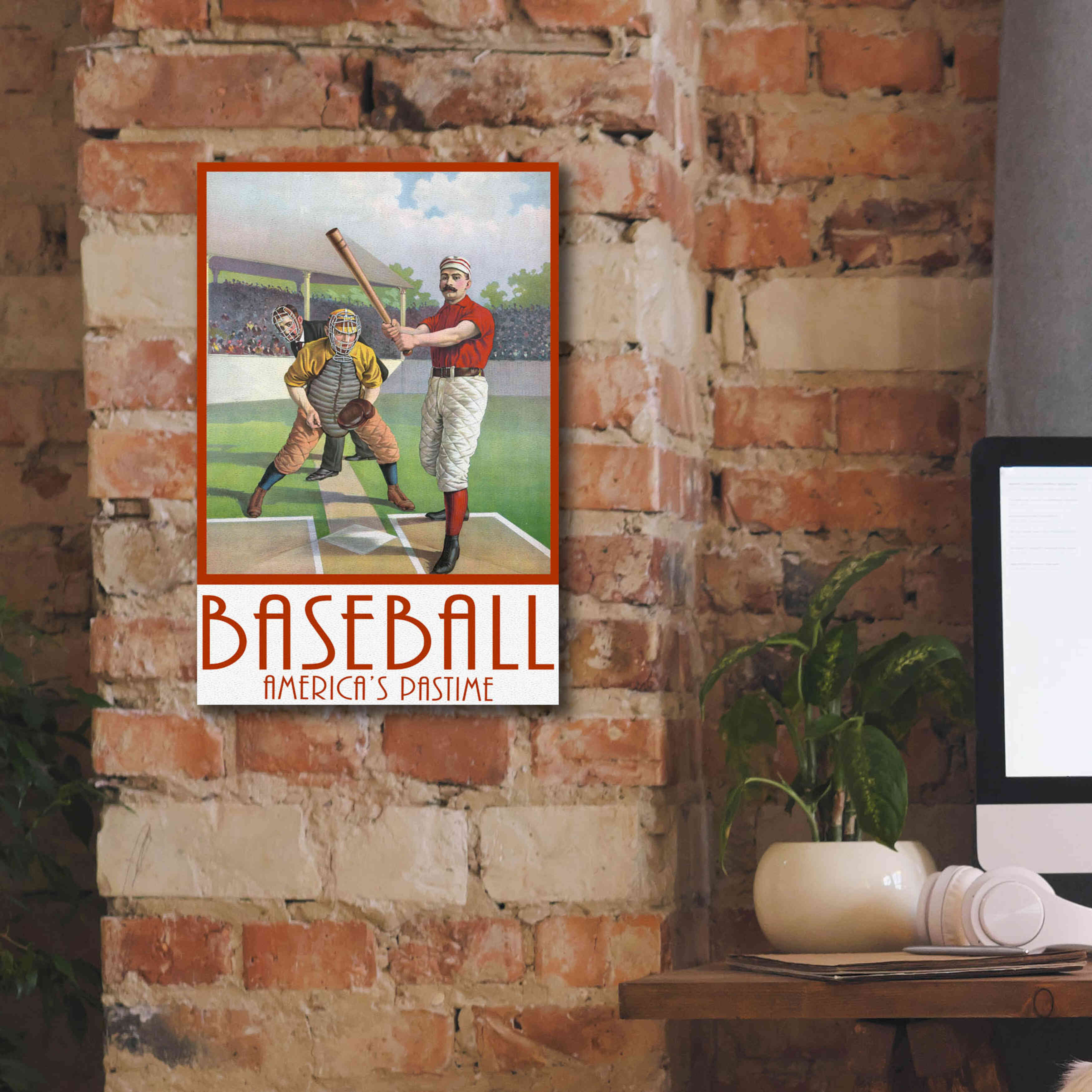 'Baseball America' by Edward M. Fielding, Giclee Canvas Wall Art,12x18