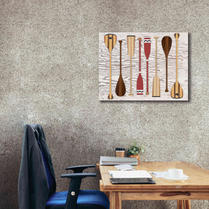 'Canoe Paddles & Oar' by Edward M. Fielding, Giclee Canvas Wall Art,34x26