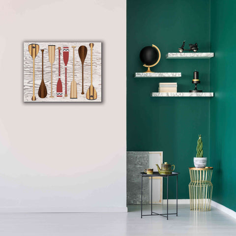 Image of 'Canoe Paddles & Oar' by Edward M. Fielding, Giclee Canvas Wall Art,34x26