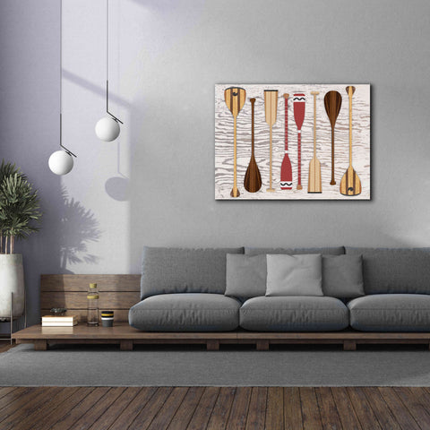 Image of 'Canoe Paddles & Oar' by Edward M. Fielding, Giclee Canvas Wall Art,54x40
