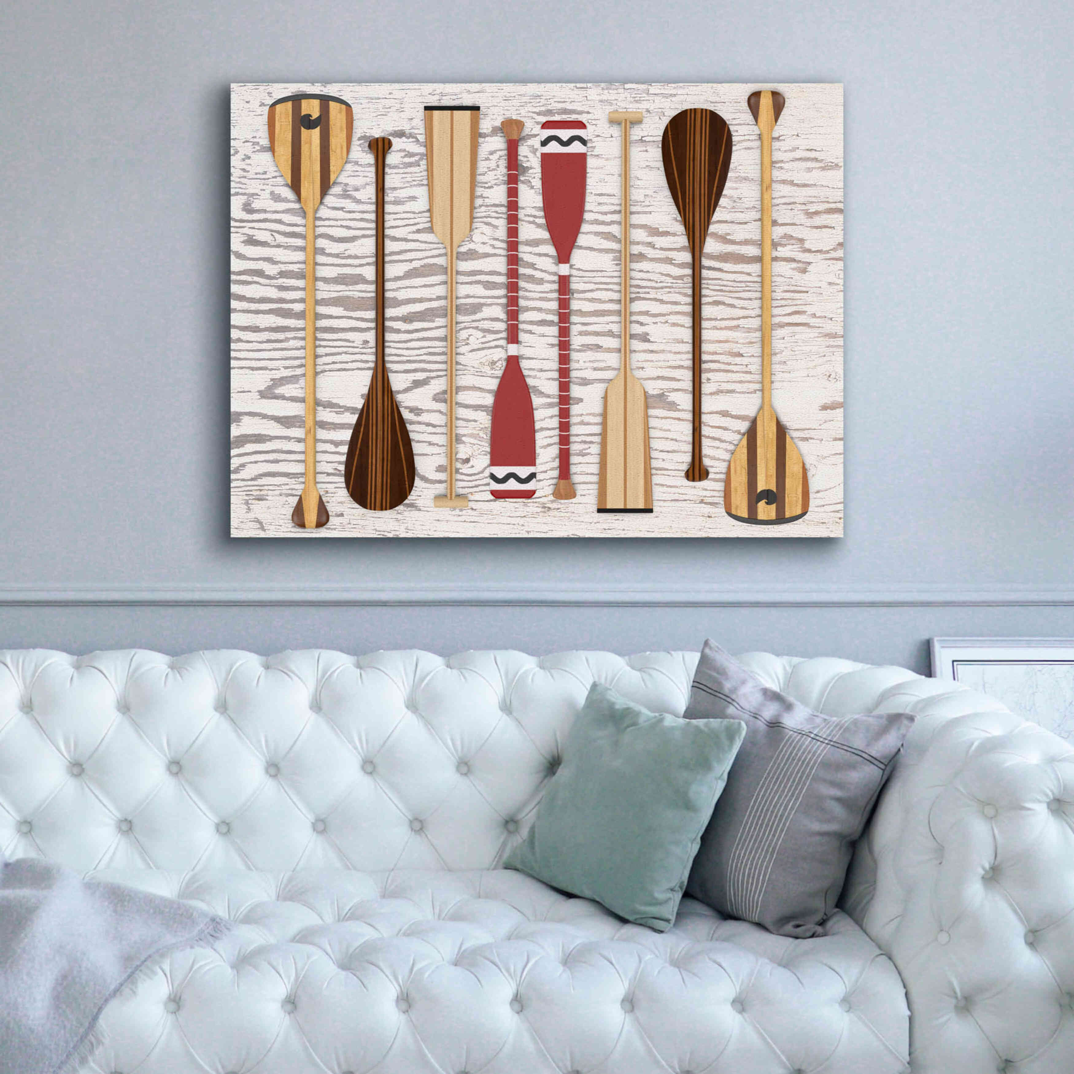 'Canoe Paddles & Oar' by Edward M. Fielding, Giclee Canvas Wall Art,54x40