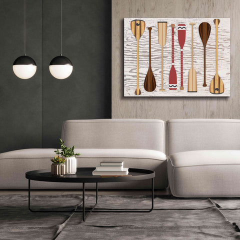 Image of 'Canoe Paddles & Oar' by Edward M. Fielding, Giclee Canvas Wall Art,54x40