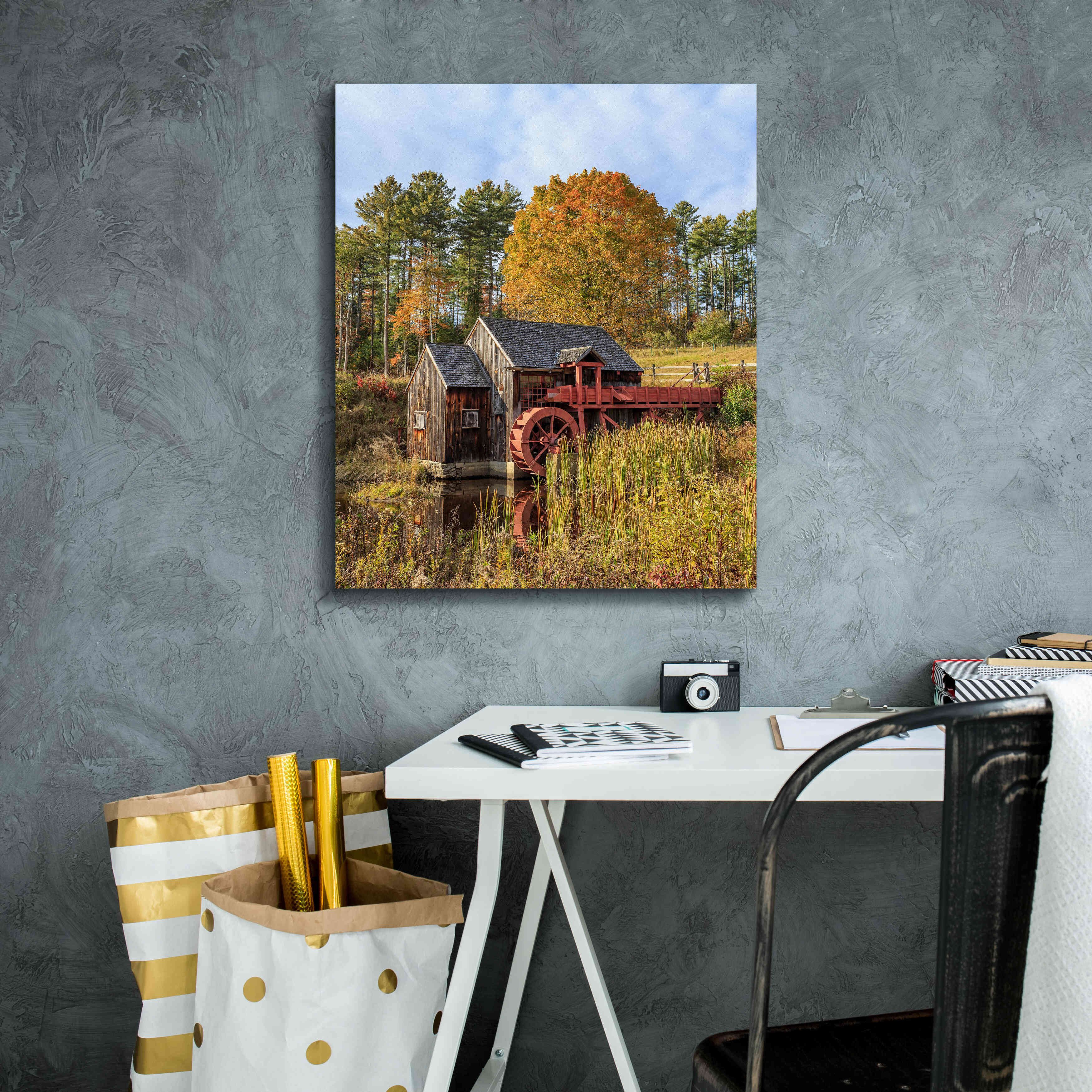 'Grist Mill' by Edward M. Fielding, Giclee Canvas Wall Art,20x24