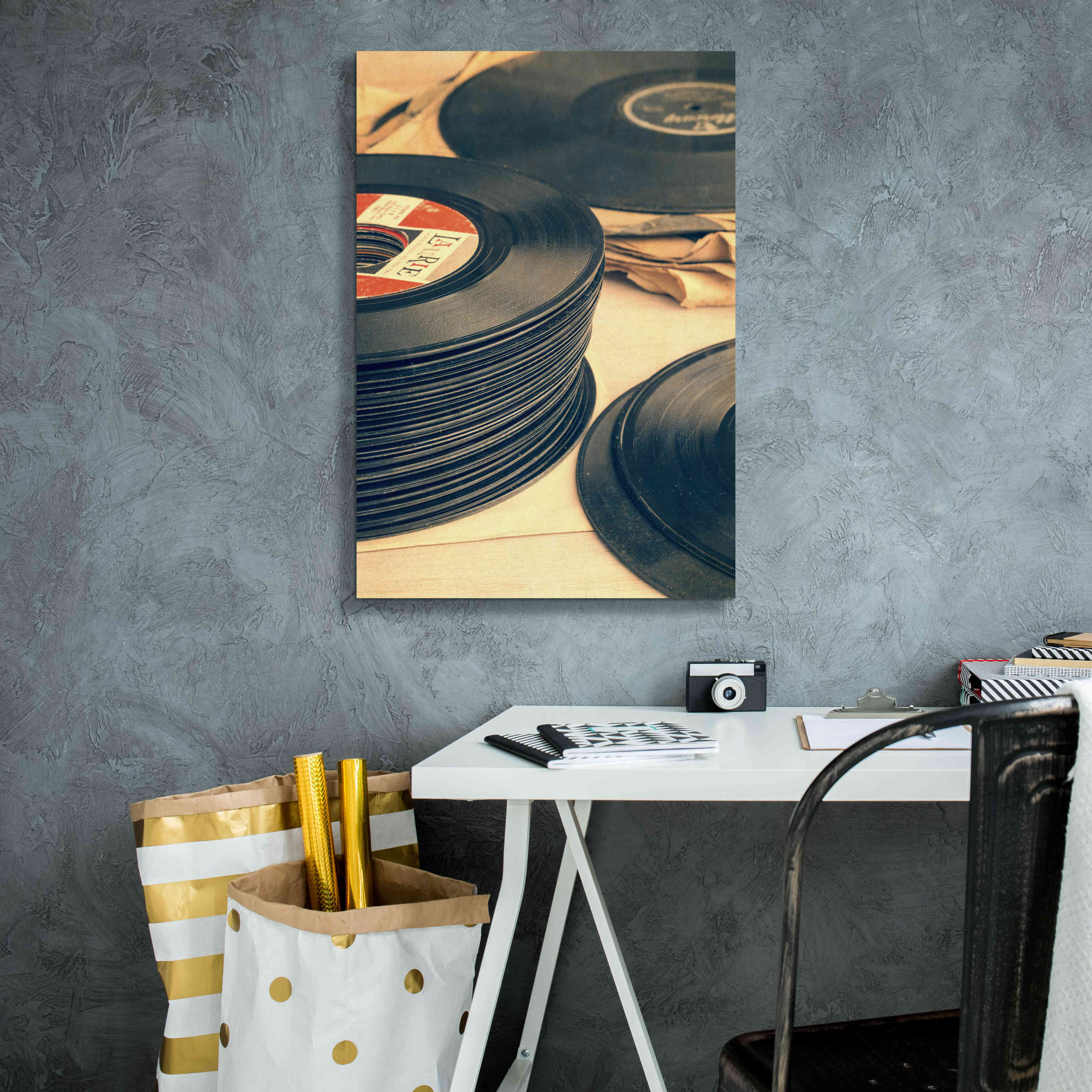 'Old 45s' by Edward M. Fielding, Giclee Canvas Wall Art,18x26
