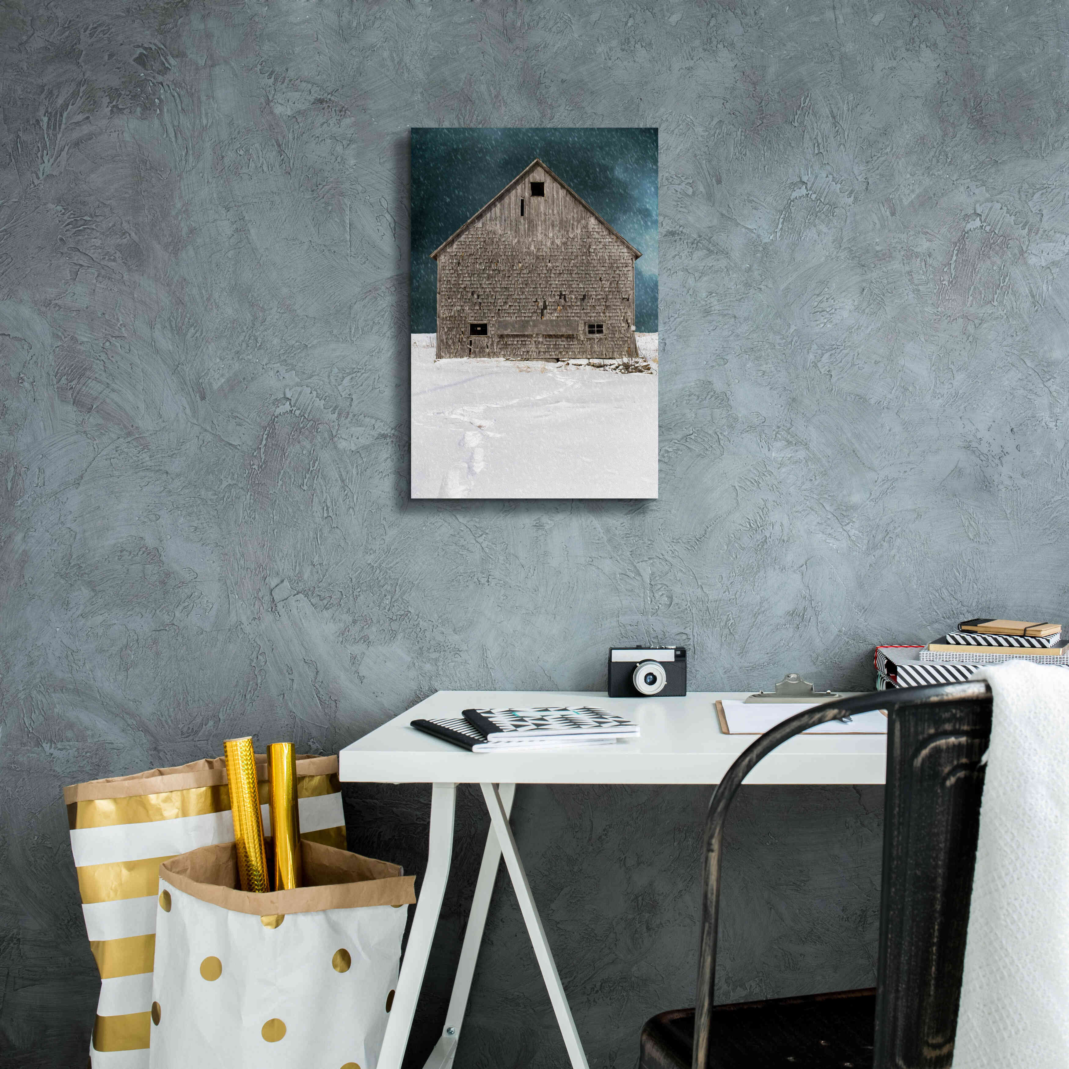'Old Barn' by Edward M. Fielding, Giclee Canvas Wall Art,12x18