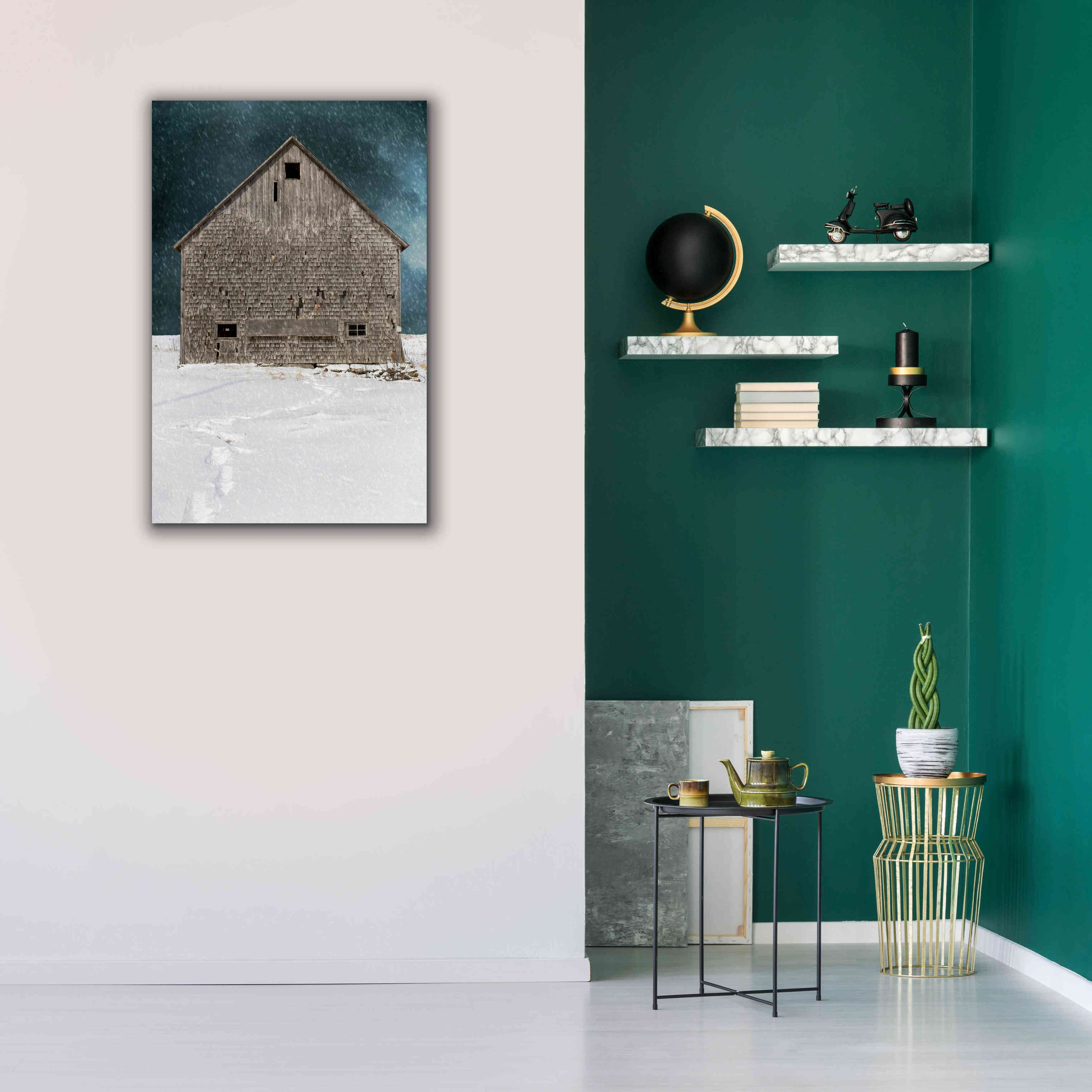 'Old Barn' by Edward M. Fielding, Giclee Canvas Wall Art,26x40