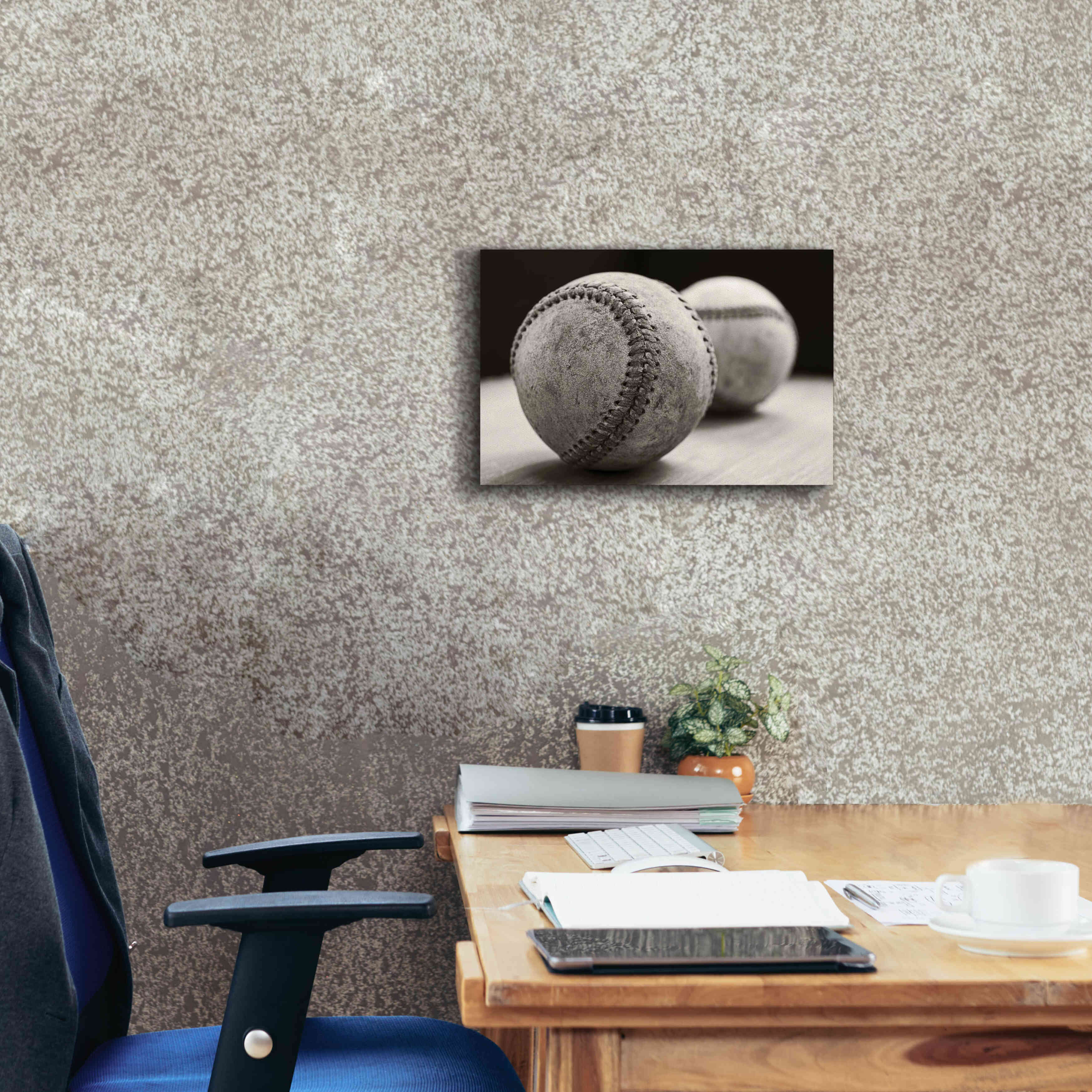 'Old Baseballs' by Edward M. Fielding, Giclee Canvas Wall Art,18x12