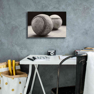 'Old Baseballs' by Edward M. Fielding, Giclee Canvas Wall Art,18x12