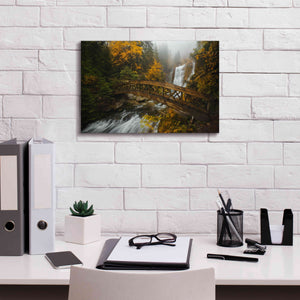 'A Bridge in the Forest' by Enrico Fossati, Giclee Canvas Wall Art,18x12