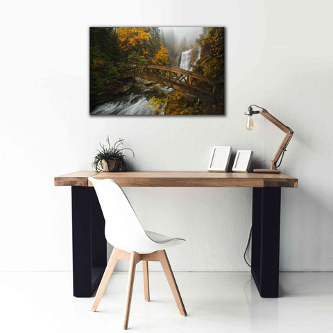 Image of 'A Bridge in the Forest' by Enrico Fossati, Giclee Canvas Wall Art,40x26