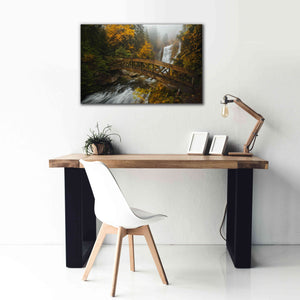 'A Bridge in the Forest' by Enrico Fossati, Giclee Canvas Wall Art,40x26