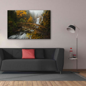 'A Bridge in the Forest' by Enrico Fossati, Giclee Canvas Wall Art,60x40