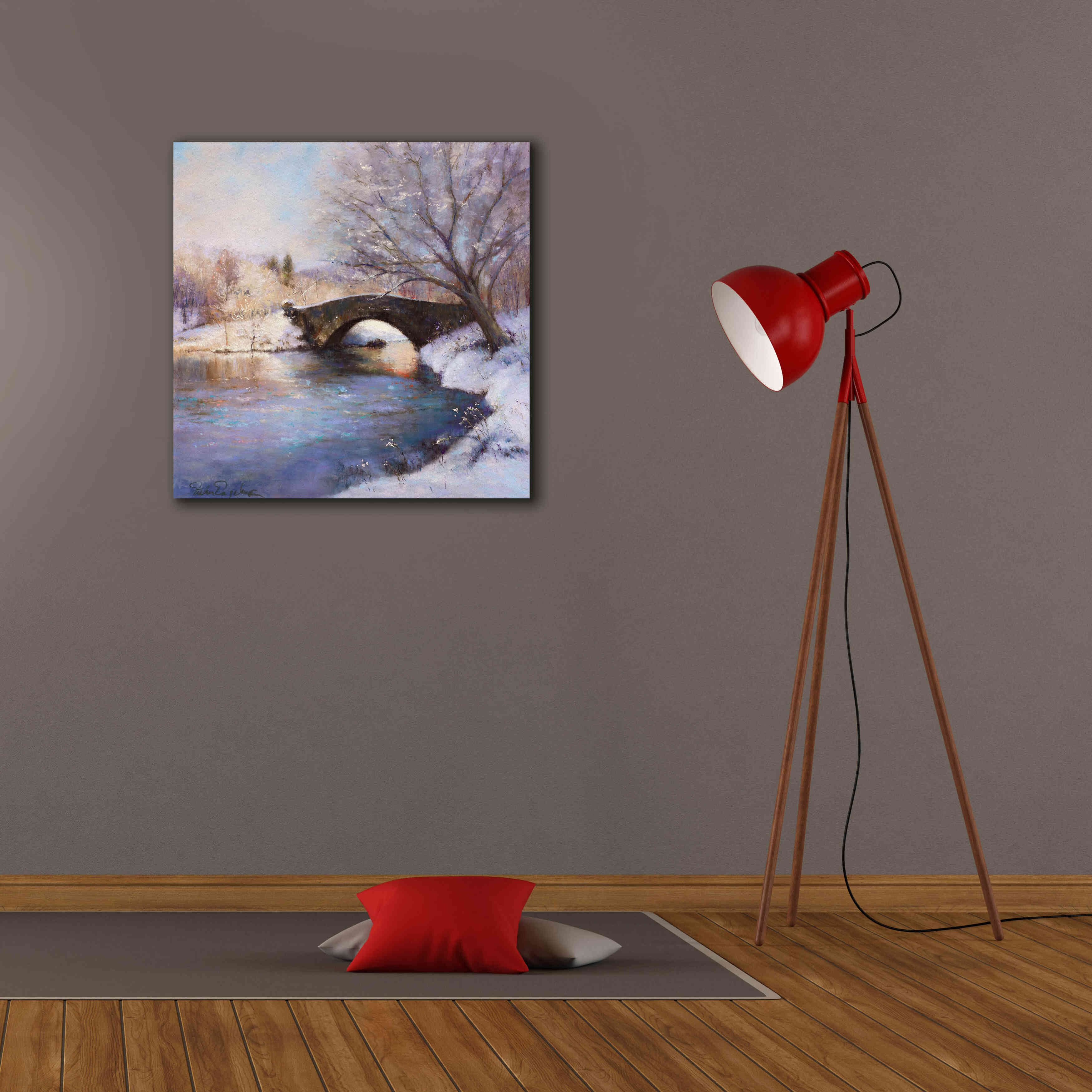 'Central Park Bridge' by Esther Engelman, Giclee Canvas Wall Art,26x26