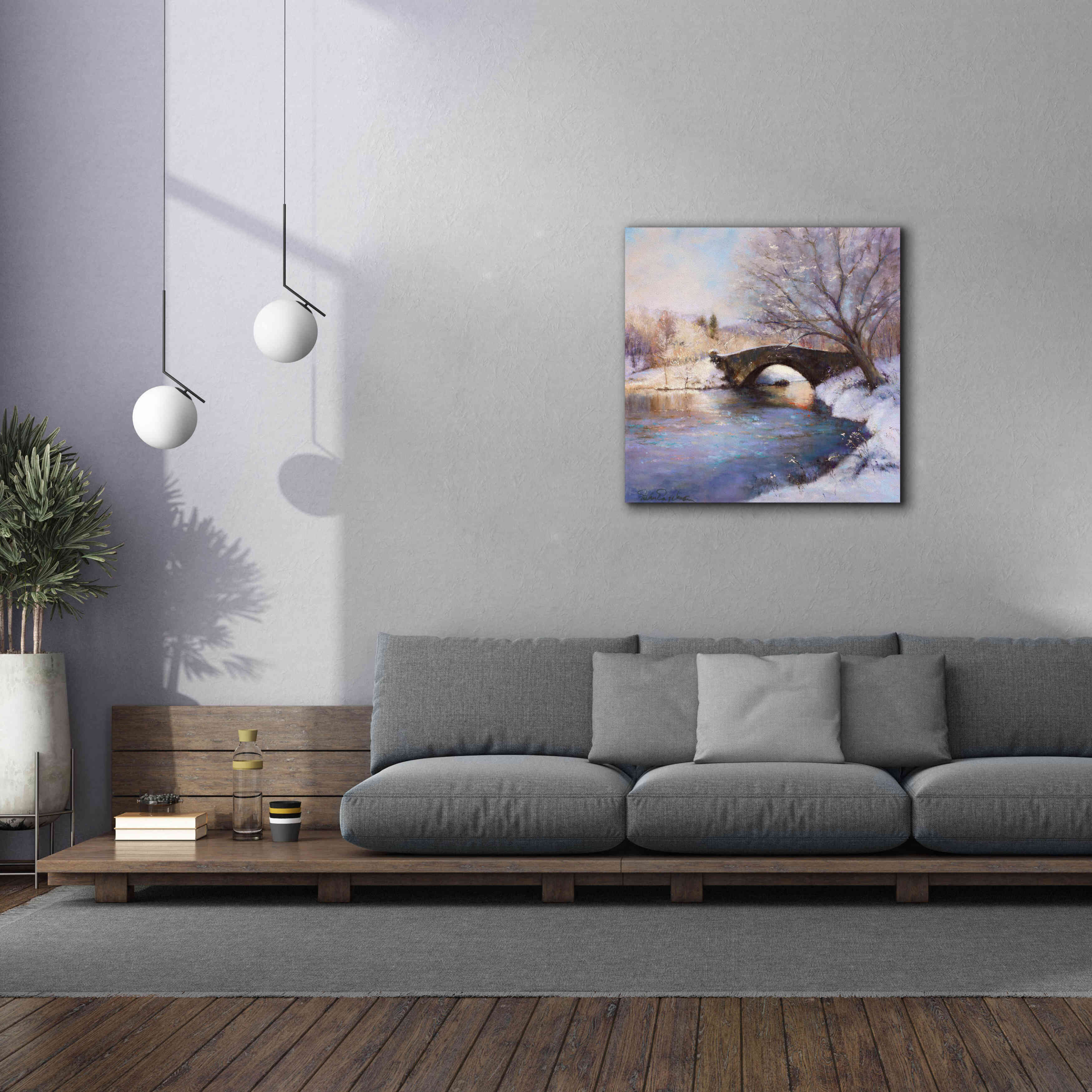 'Central Park Bridge' by Esther Engelman, Giclee Canvas Wall Art,37x37