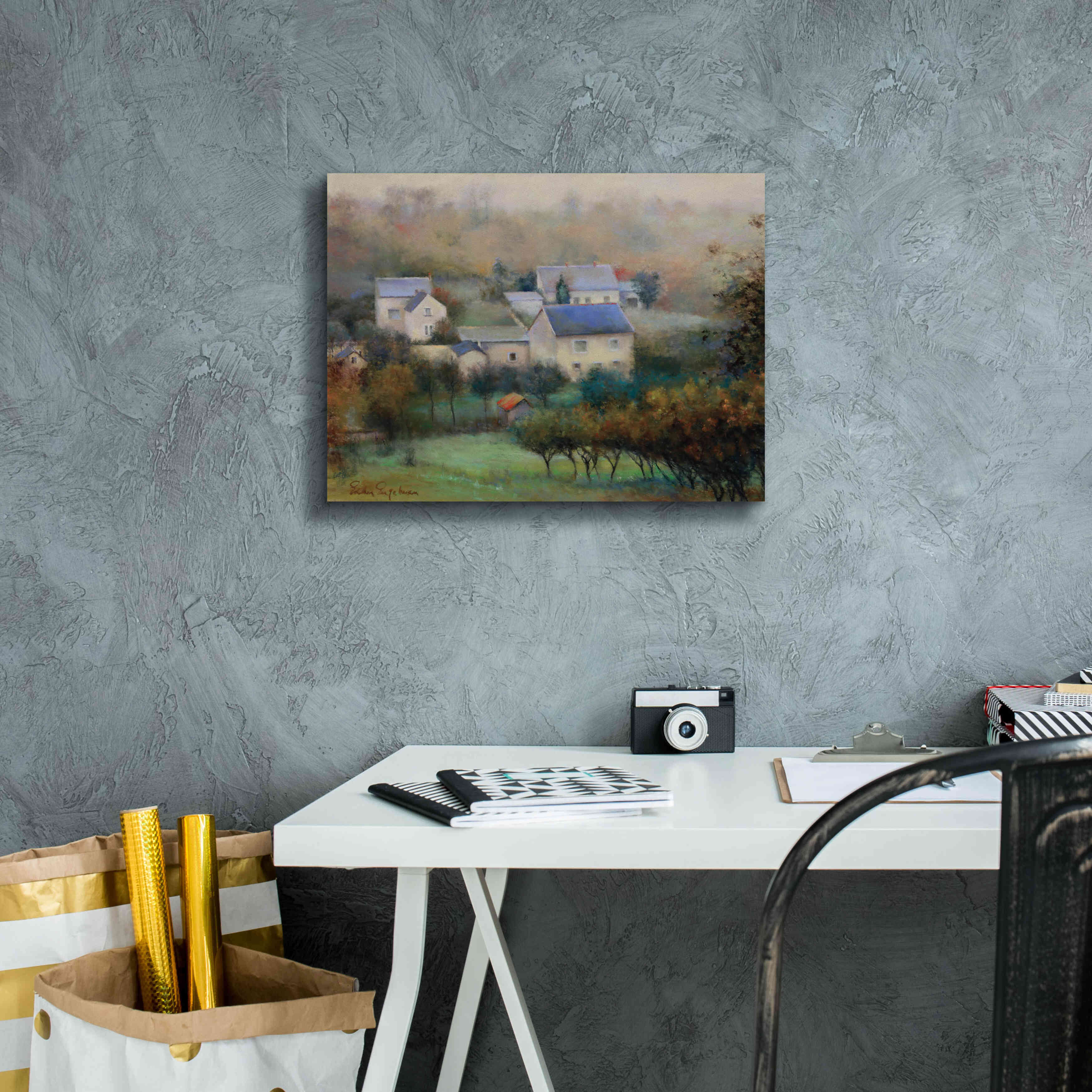 'Countryside Hamlet' by Esther Engelman, Giclee Canvas Wall Art,16x12