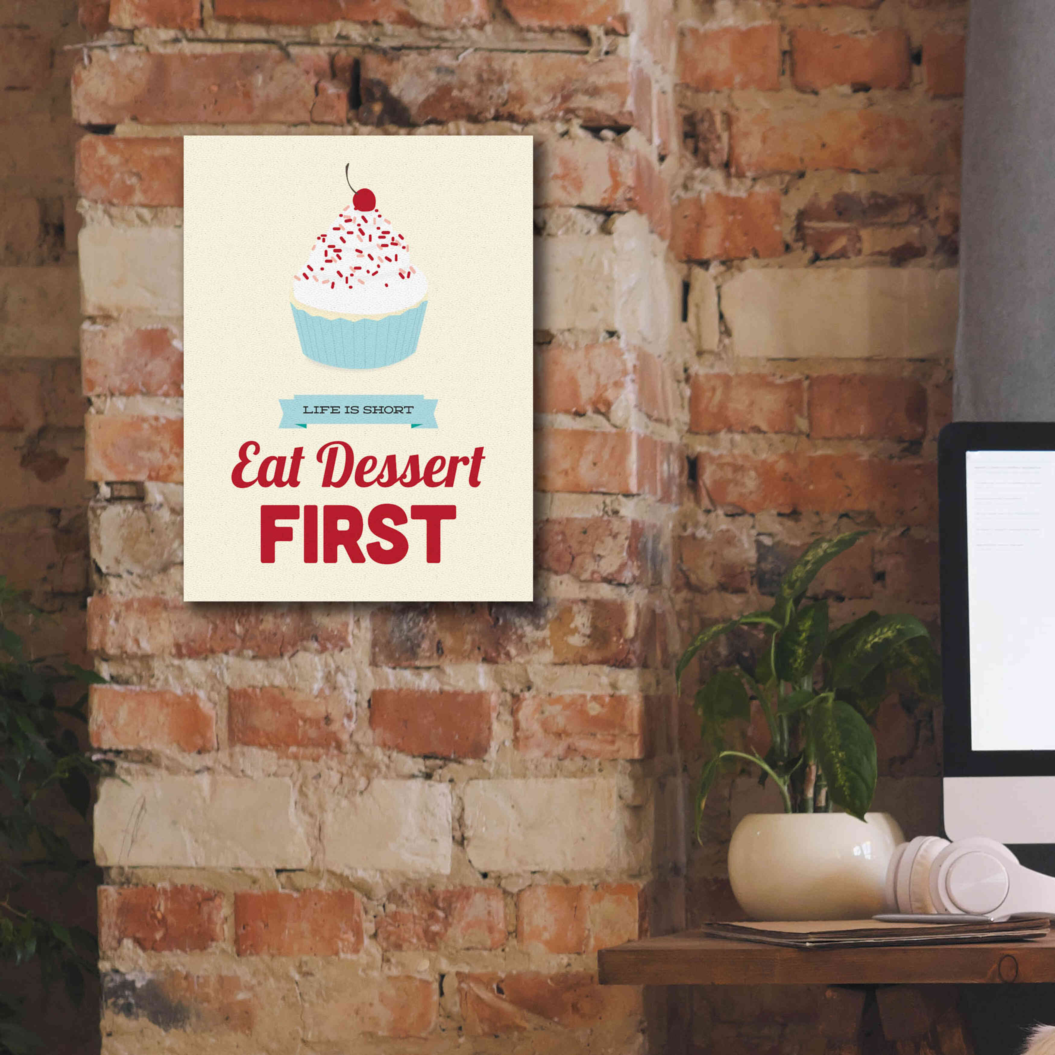 'Eat Dessert First' by Genesis Duncan, Giclee Canvas Wall Art,12x16