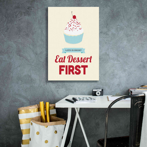 Image of 'Eat Dessert First' by Genesis Duncan, Giclee Canvas Wall Art,18x26