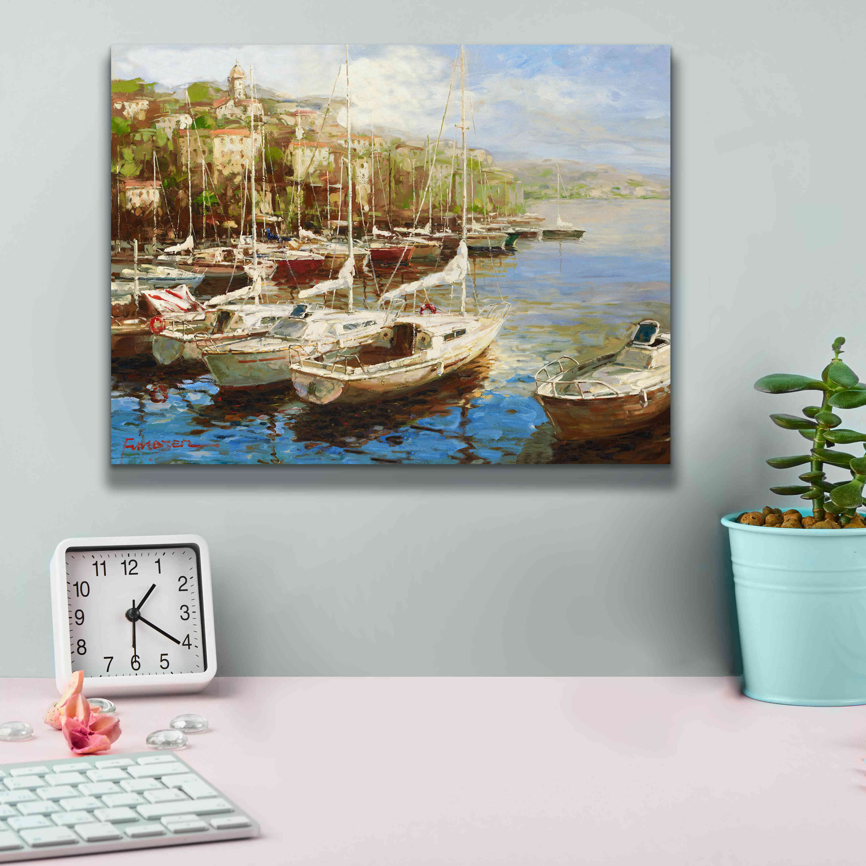 'Harbor Bay' by Furtesen, Giclee Canvas Wall Art,16x12