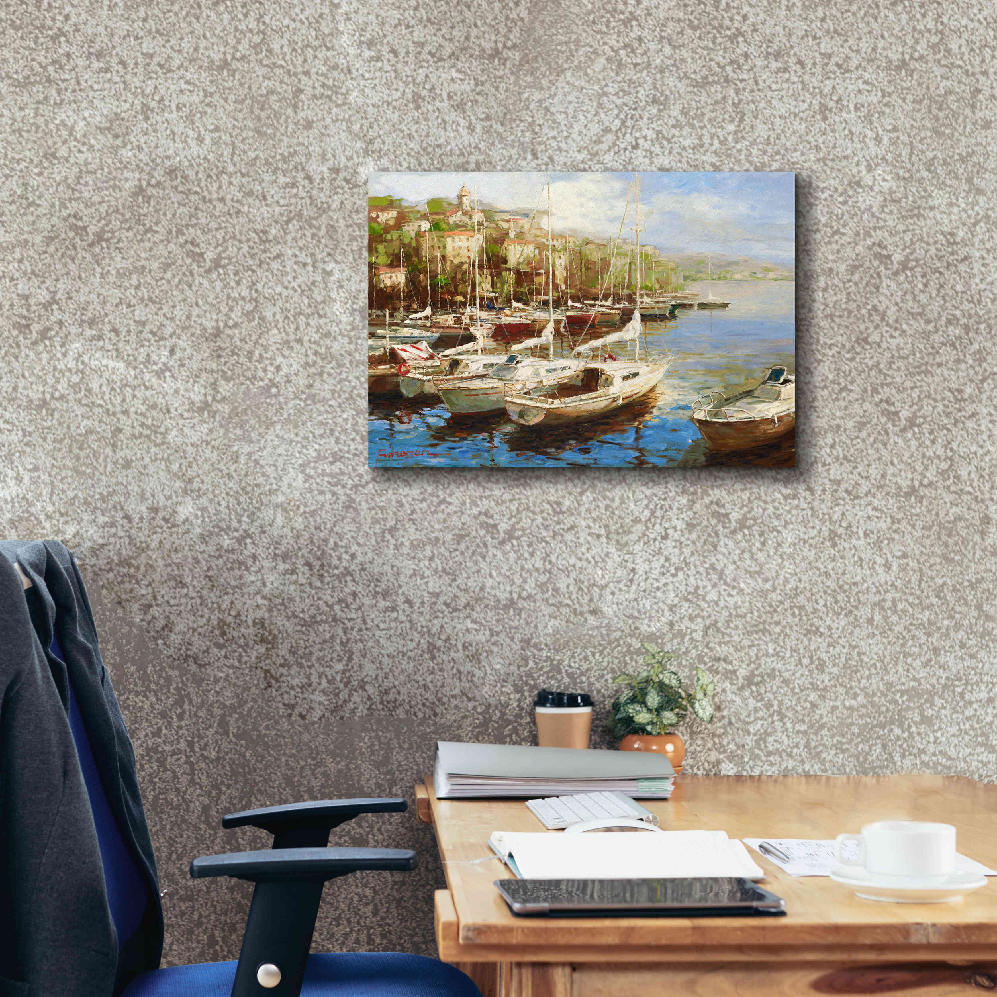 'Harbor Bay' by Furtesen, Giclee Canvas Wall Art,26x18