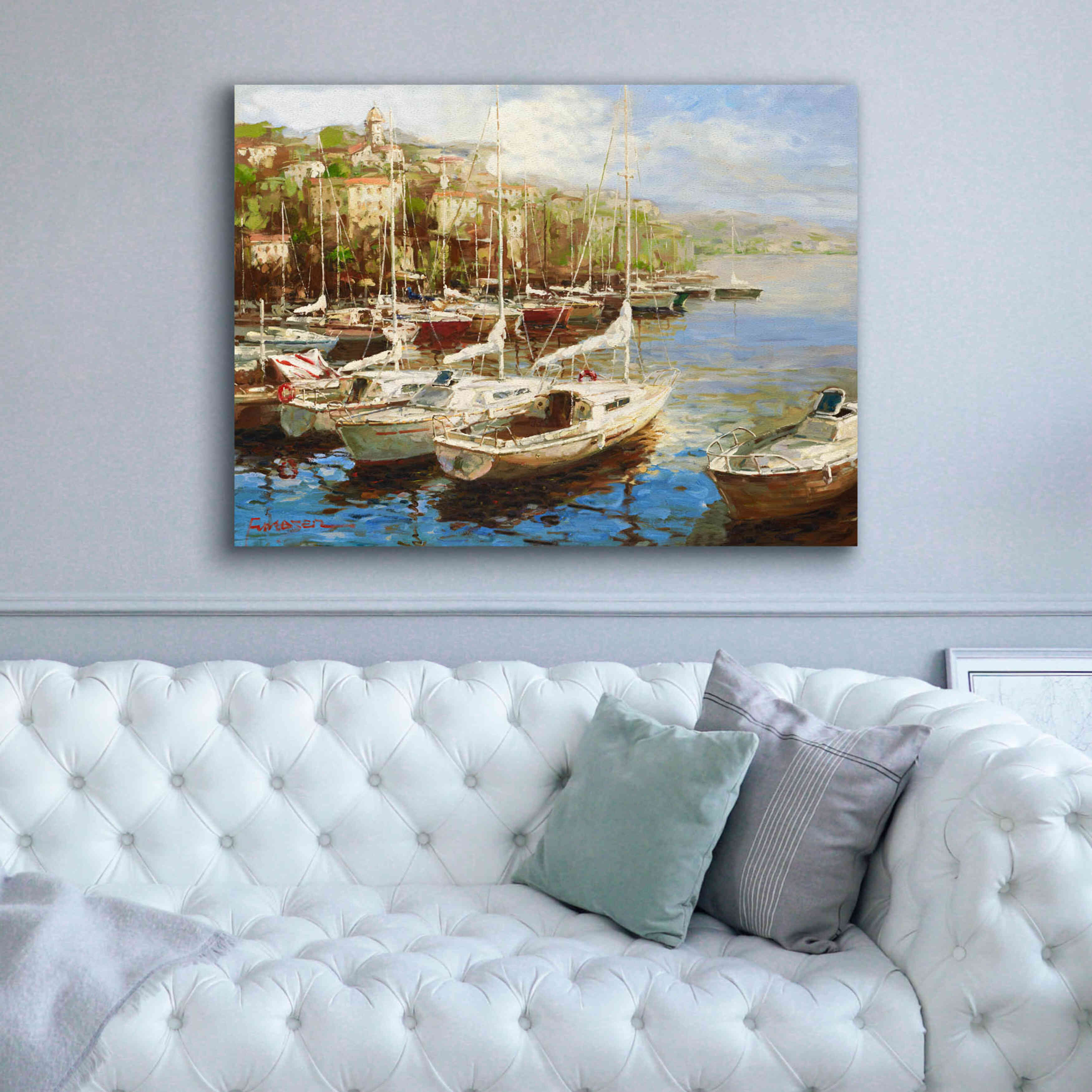 'Harbor Bay' by Furtesen, Giclee Canvas Wall Art,54x40