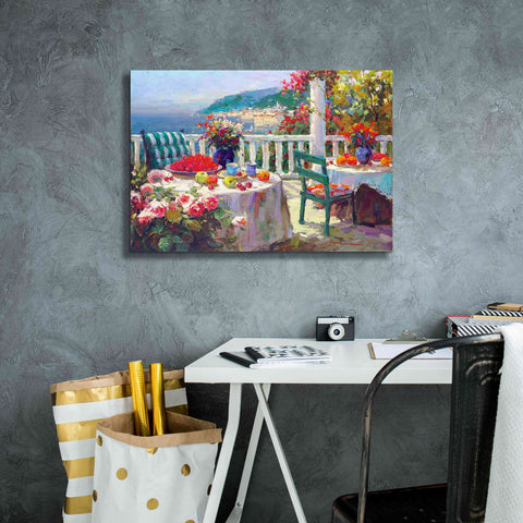Image of 'Terrace Brunch' by Furtesen, Giclee Canvas Wall Art,26x18