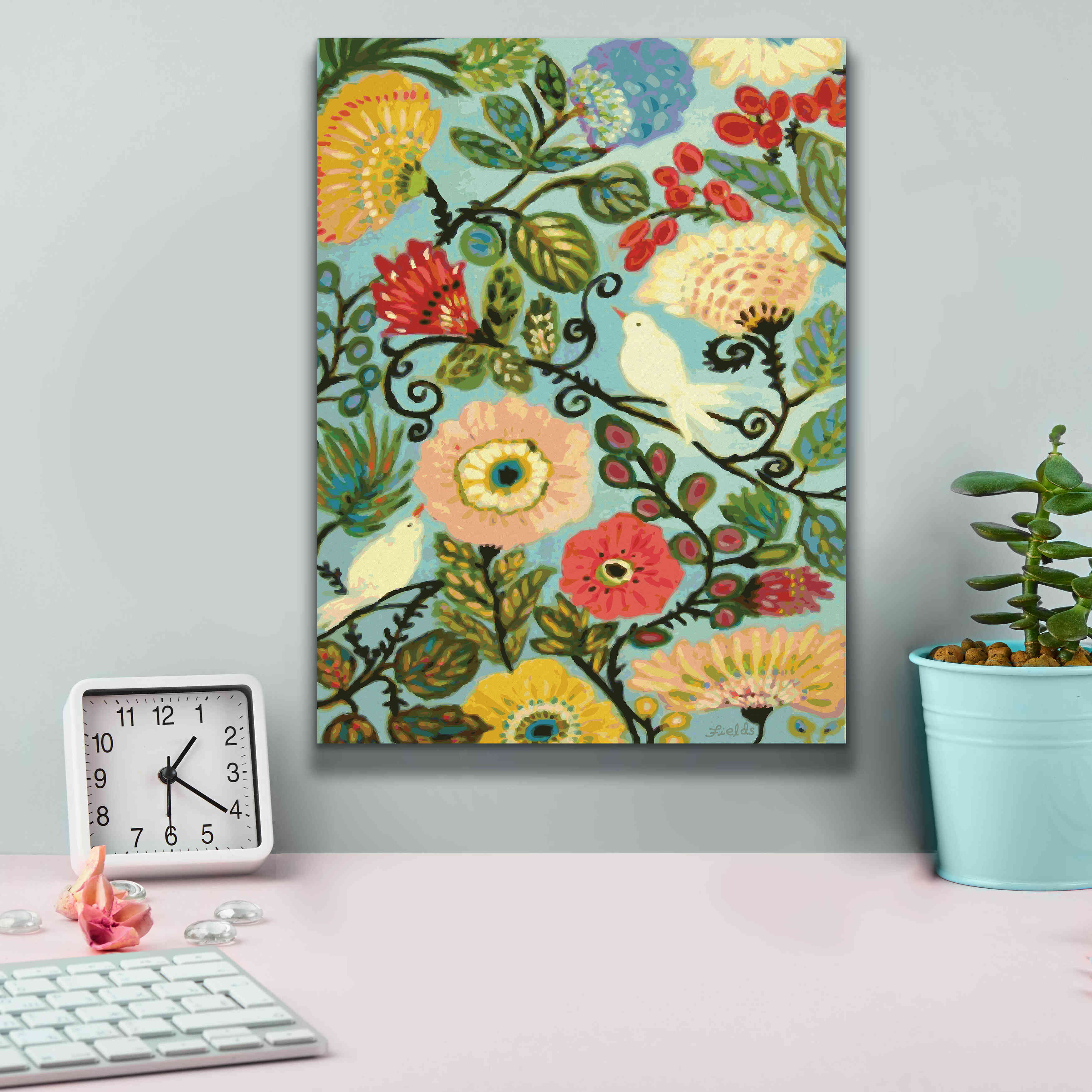 'Sweet Cottage Garden' by Karen Fields, Giclee Canvas Wall Art,12x16