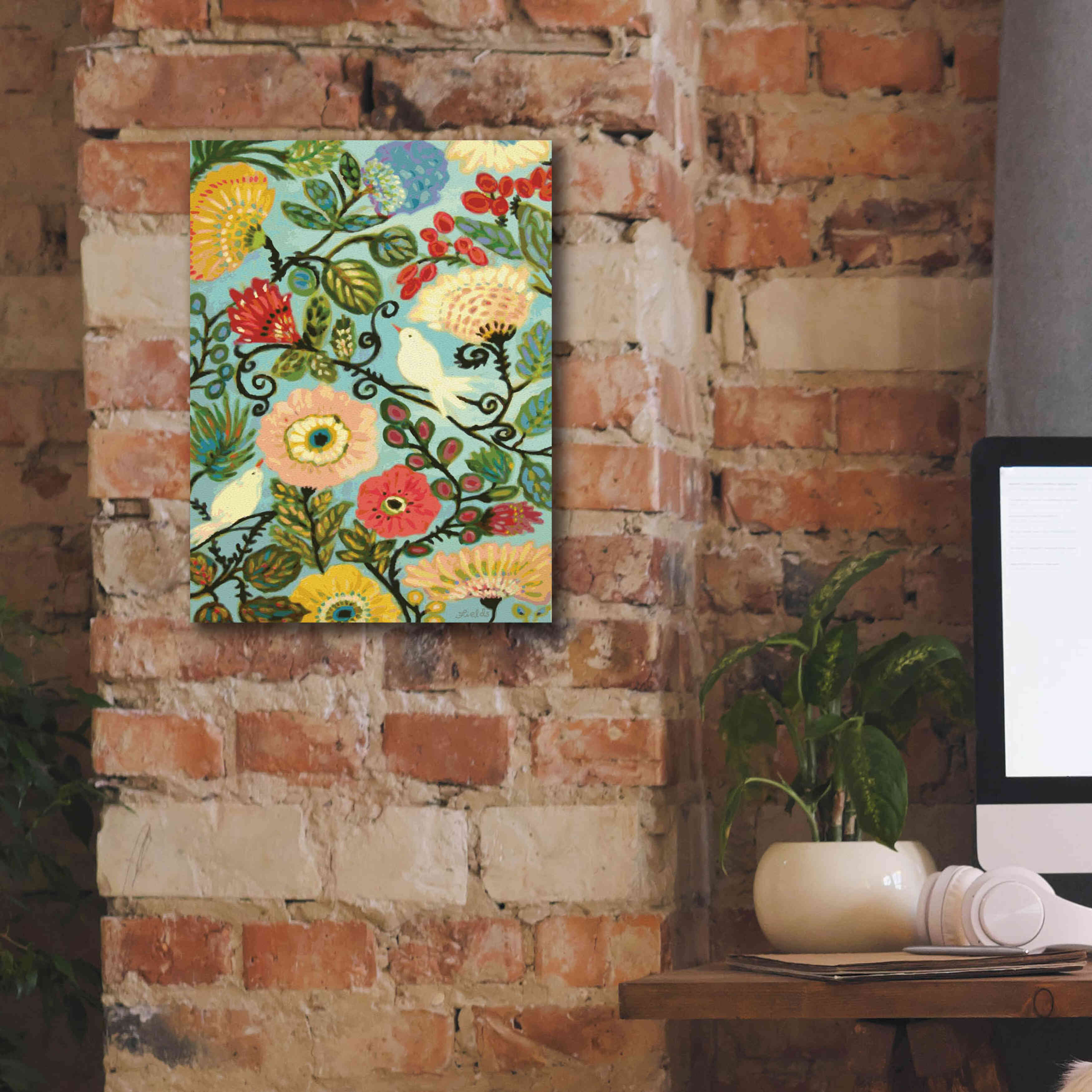 'Sweet Cottage Garden' by Karen Fields, Giclee Canvas Wall Art,12x16