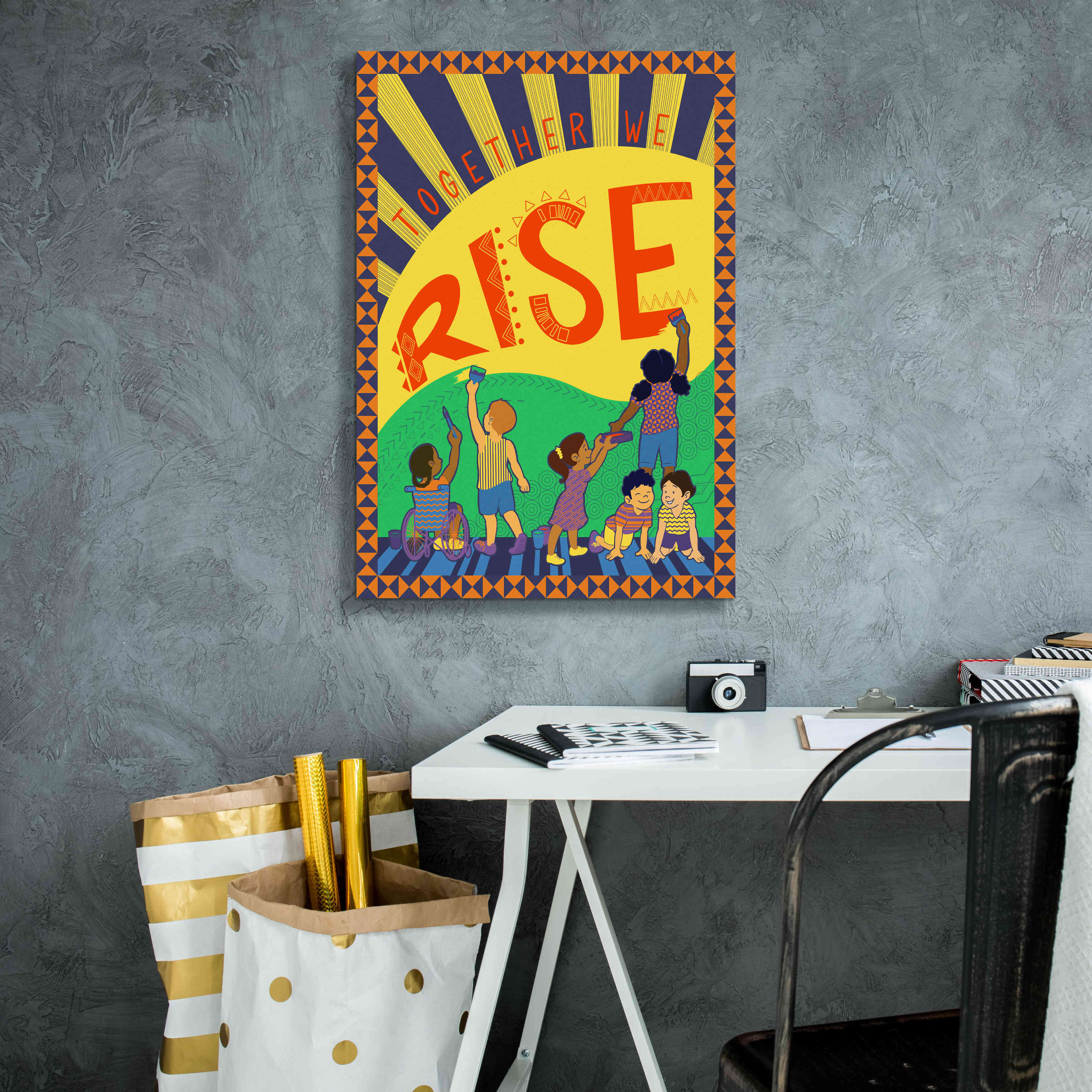 'Together We Rise' by Kris Duran, Giclee Canvas Wall Art,18x26