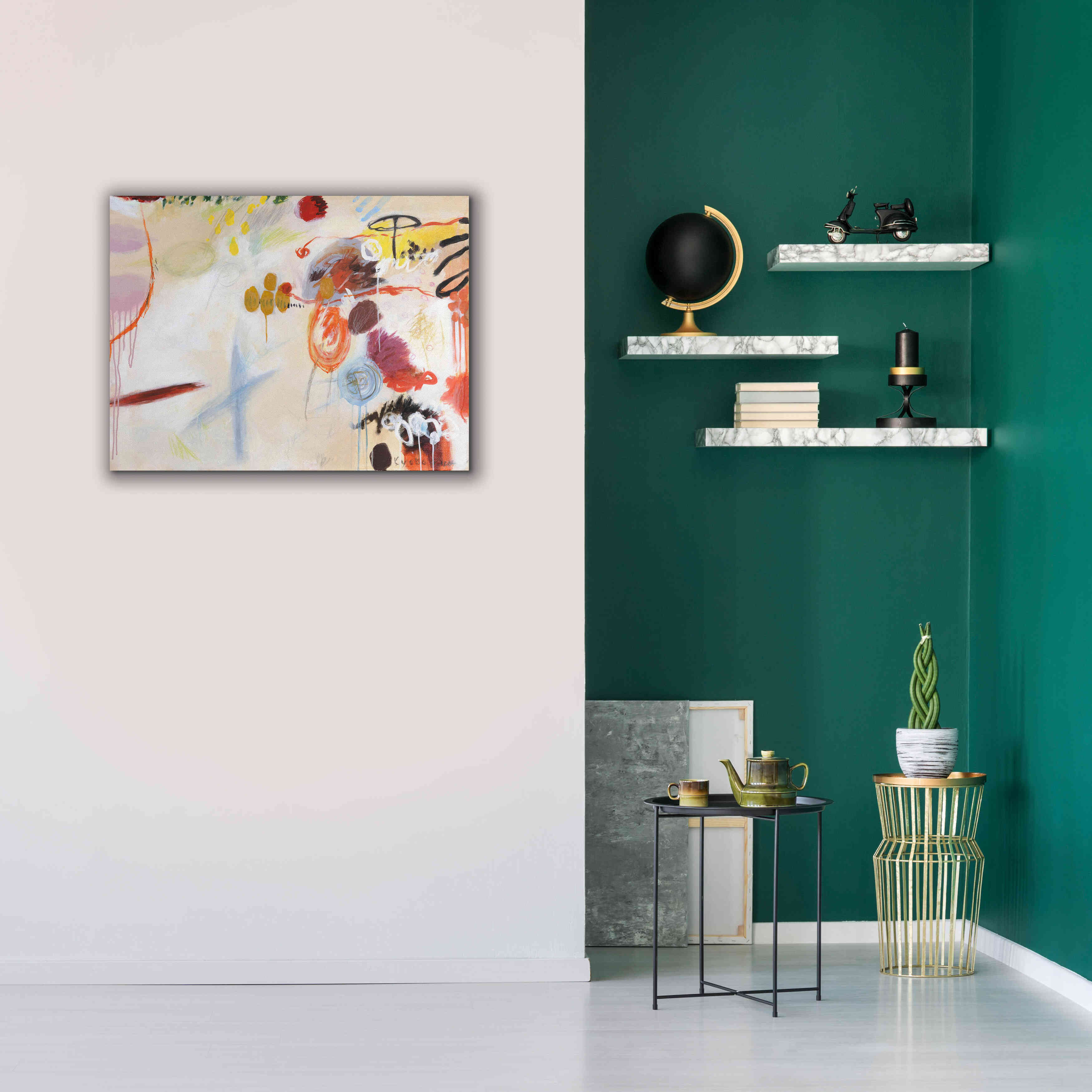 'Catching Bubbles' by Kyoko Fischer, Giclee Canvas Wall Art,34x26