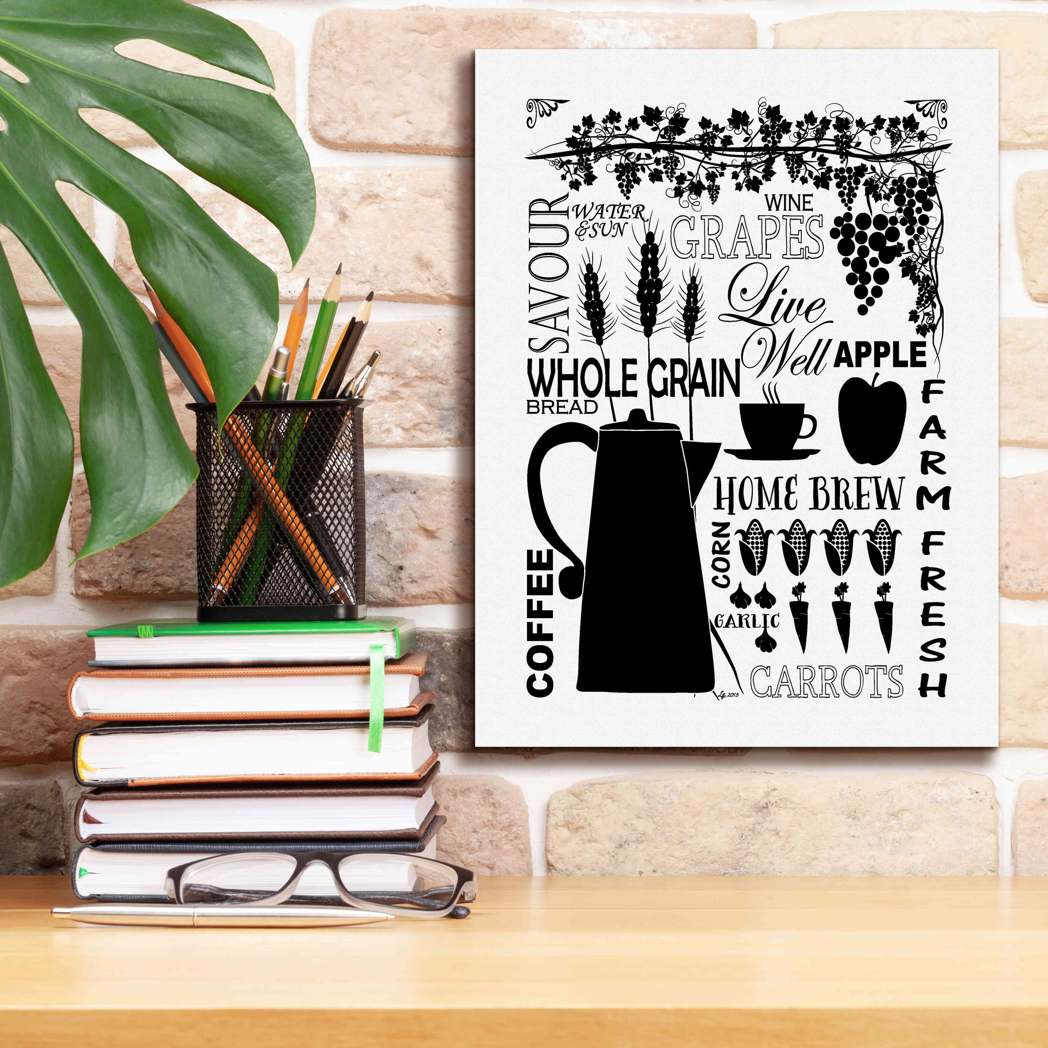 'Culinary Love 2 in B&W' by Leslie Fuqua, Giclee Canvas Wall Art,12x16