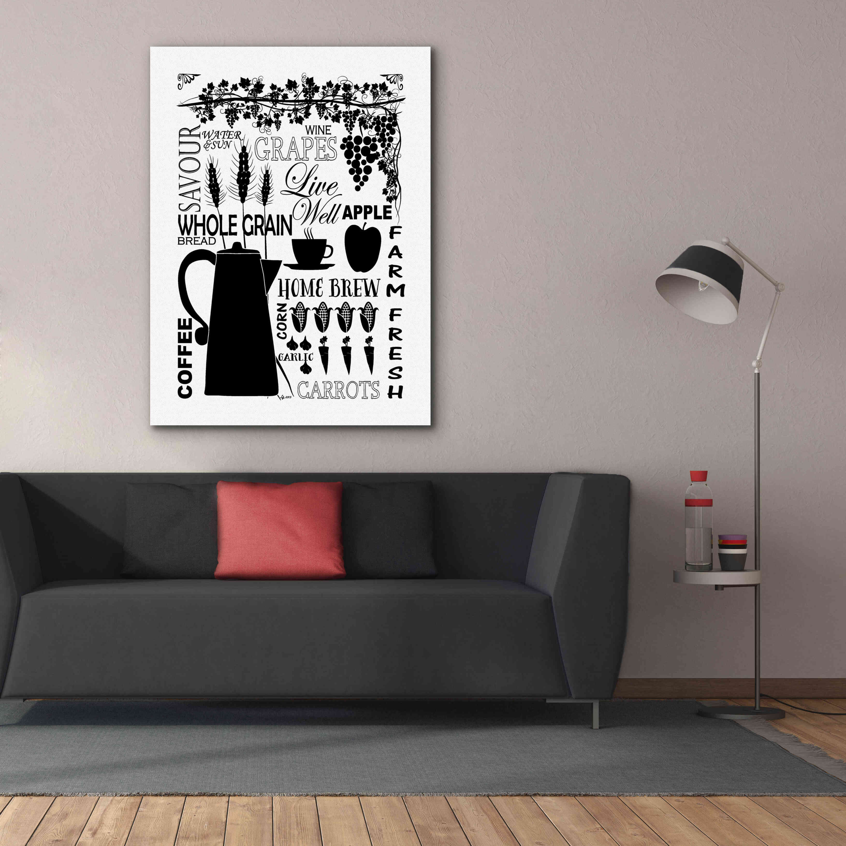 'Culinary Love 2 in B&W' by Leslie Fuqua, Giclee Canvas Wall Art,40x54