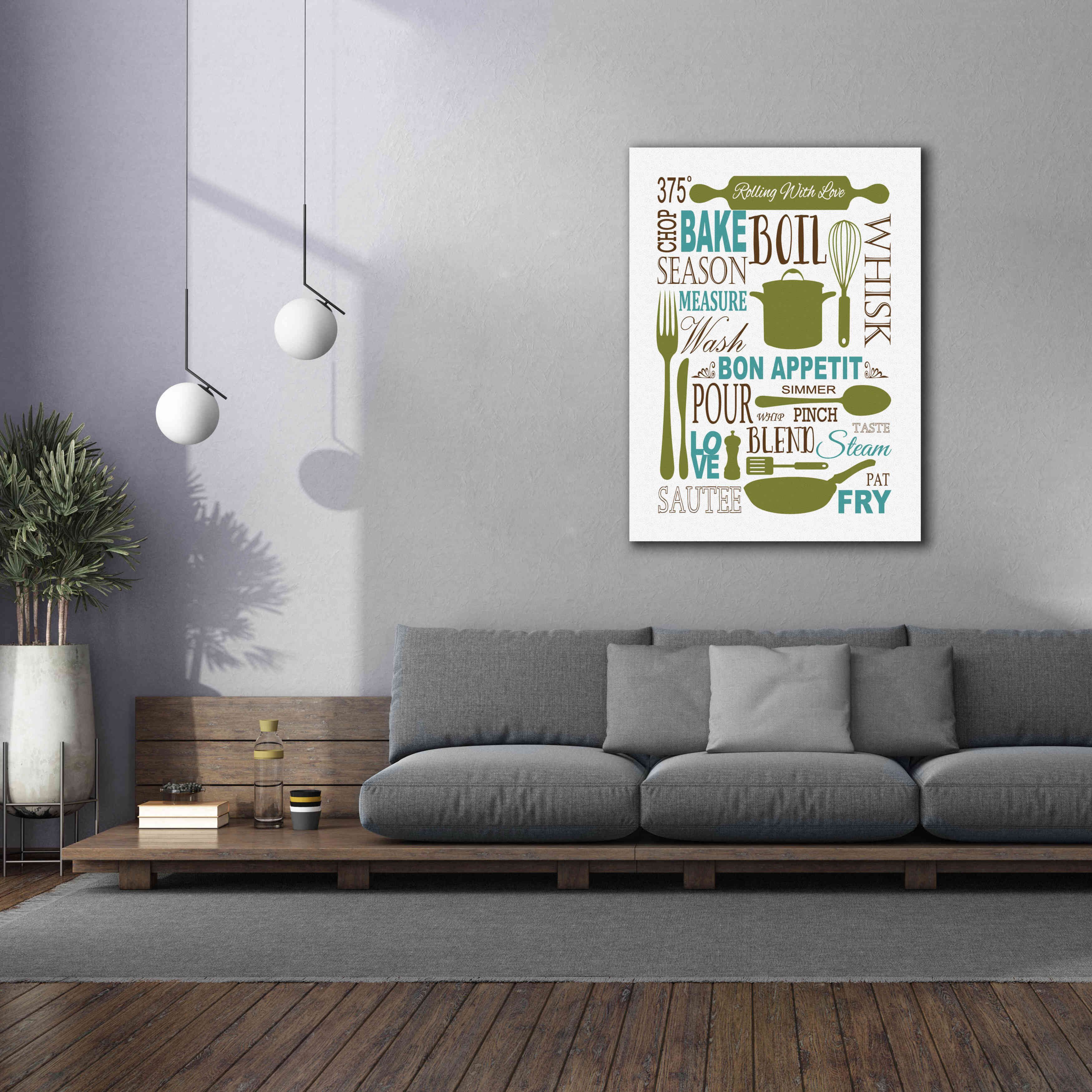 'Culinary Love 1 in Color' by Leslie Fuqua, Giclee Canvas Wall Art,40x54