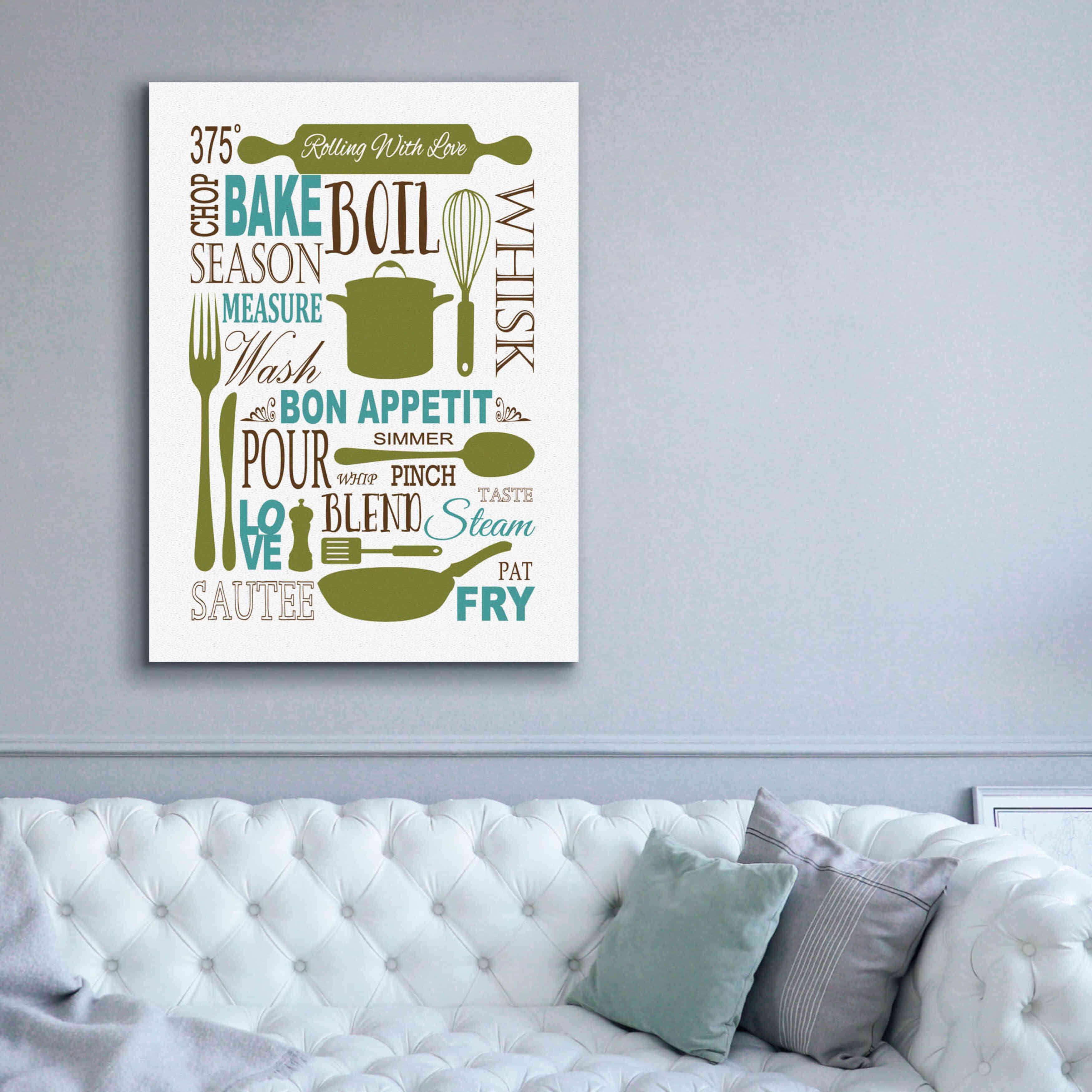'Culinary Love 1 in Color' by Leslie Fuqua, Giclee Canvas Wall Art,40x54