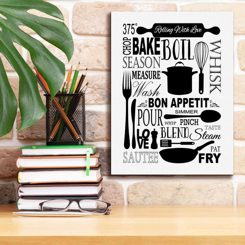 Image of 'Culinary Love 1 in B&W' by Leslie Fuqua, Giclee Canvas Wall Art,12x16