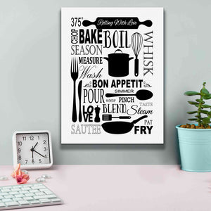 'Culinary Love 1 in B&W' by Leslie Fuqua, Giclee Canvas Wall Art,12x16