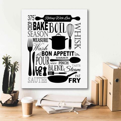 Image of 'Culinary Love 1 in B&W' by Leslie Fuqua, Giclee Canvas Wall Art,20x24