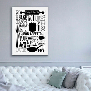 'Culinary Love 1 in B&W' by Leslie Fuqua, Giclee Canvas Wall Art,40x54