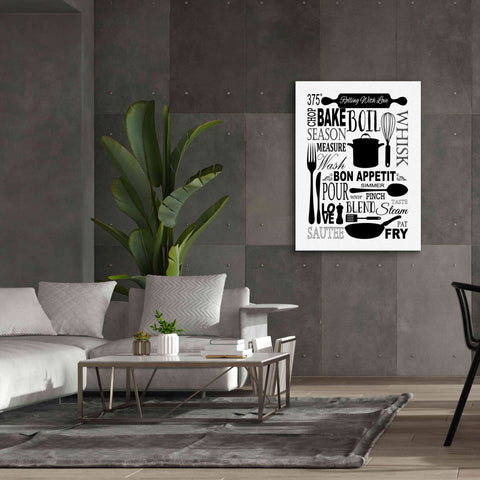 Image of 'Culinary Love 1 in B&W' by Leslie Fuqua, Giclee Canvas Wall Art,40x54